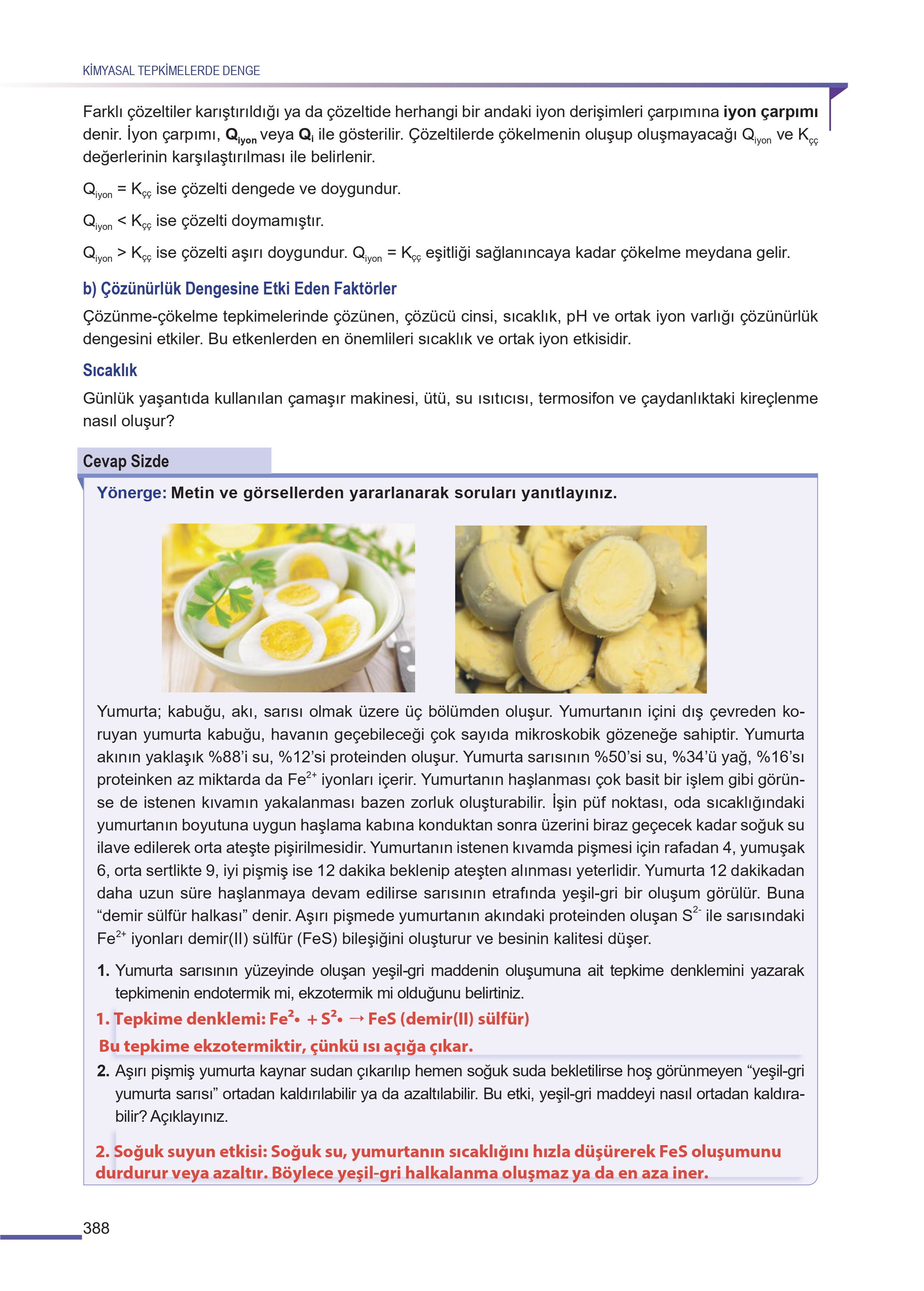 11. Sınıf Meb Yayınları Fen Lisesi Kimya Ders Kitabı Sayfa 388 Cevapları