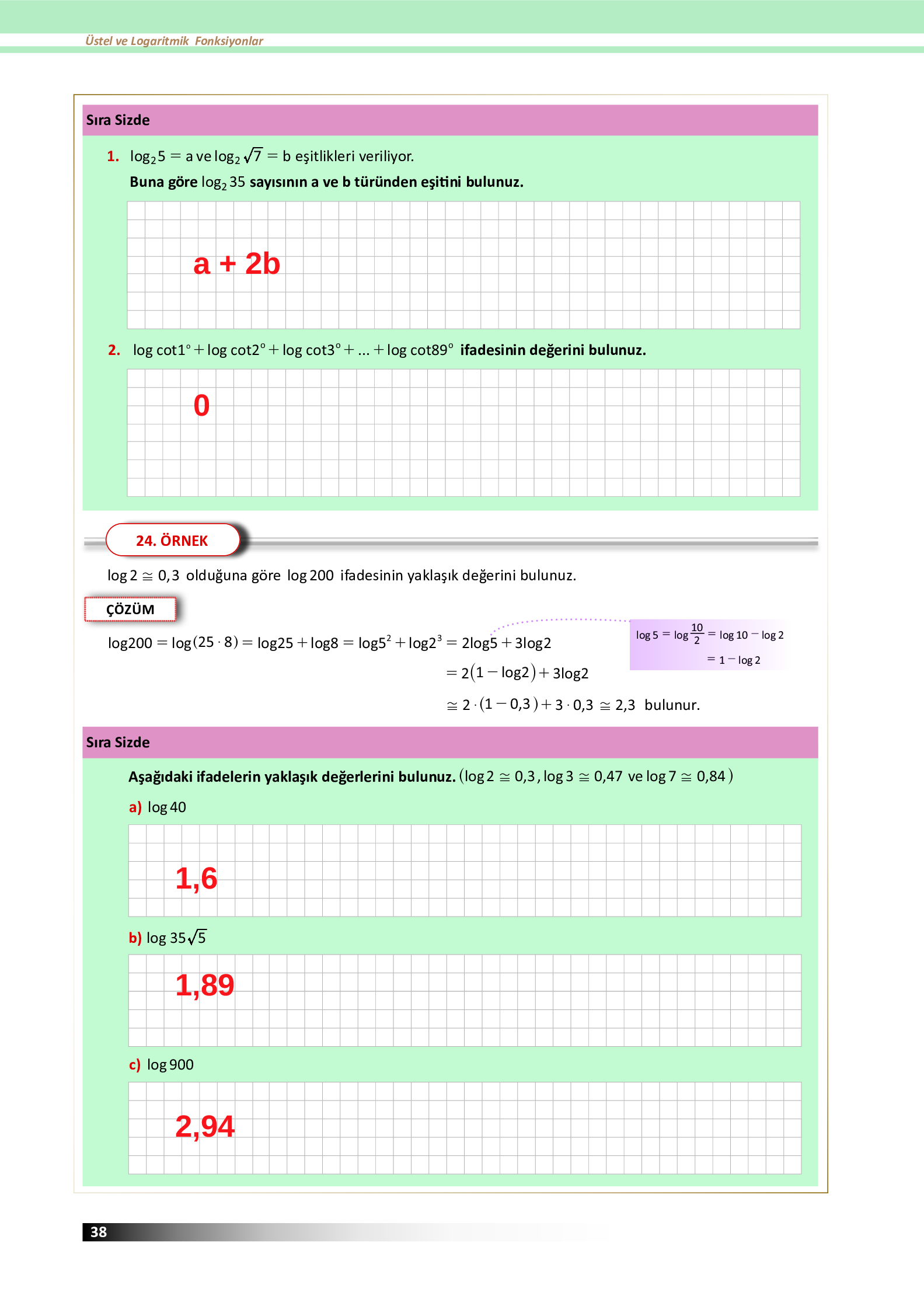 12. Sınıf Meb Yayınları Fen Lisesi Matematik Ders Kitabı Sayfa 38 Cevapları 12. Sınıf Meb Yayınları Fen Lisesi Matematik Ders Kitabı Sayfa 38 Cevapları