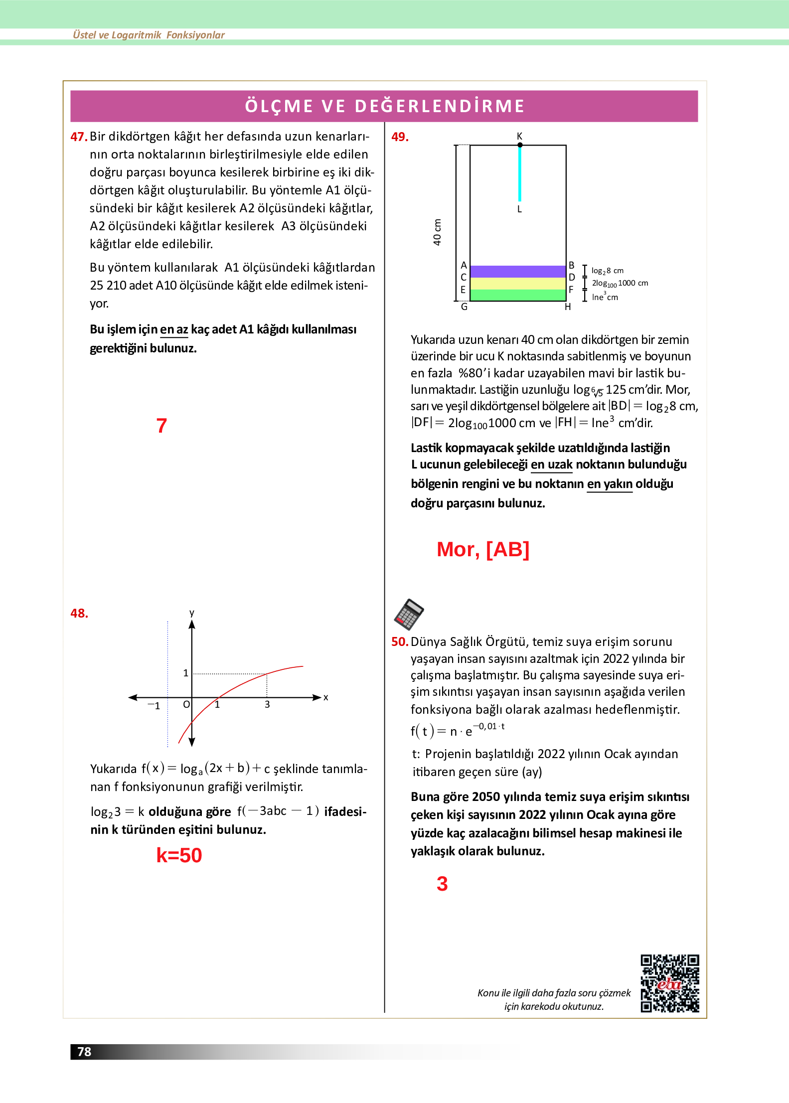 12. Sınıf Meb Yayınları Fen Lisesi Matematik Ders Kitabı Sayfa 78 Cevapları 12. Sınıf Meb Yayınları Fen Lisesi Matematik Ders Kitabı Sayfa 78 Cevapları