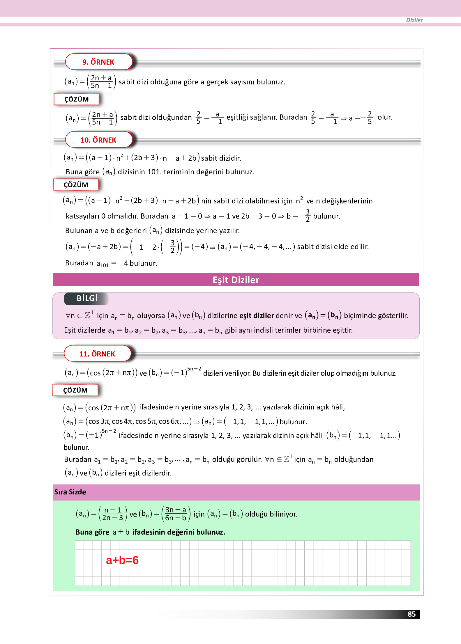 12. Sınıf Meb Yayınları Fen Lisesi Matematik Ders Kitabı Sayfa 85 Cevapları 12. Sınıf Meb Yayınları Fen Lisesi Matematik Ders Kitabı Sayfa 85 Cevapları