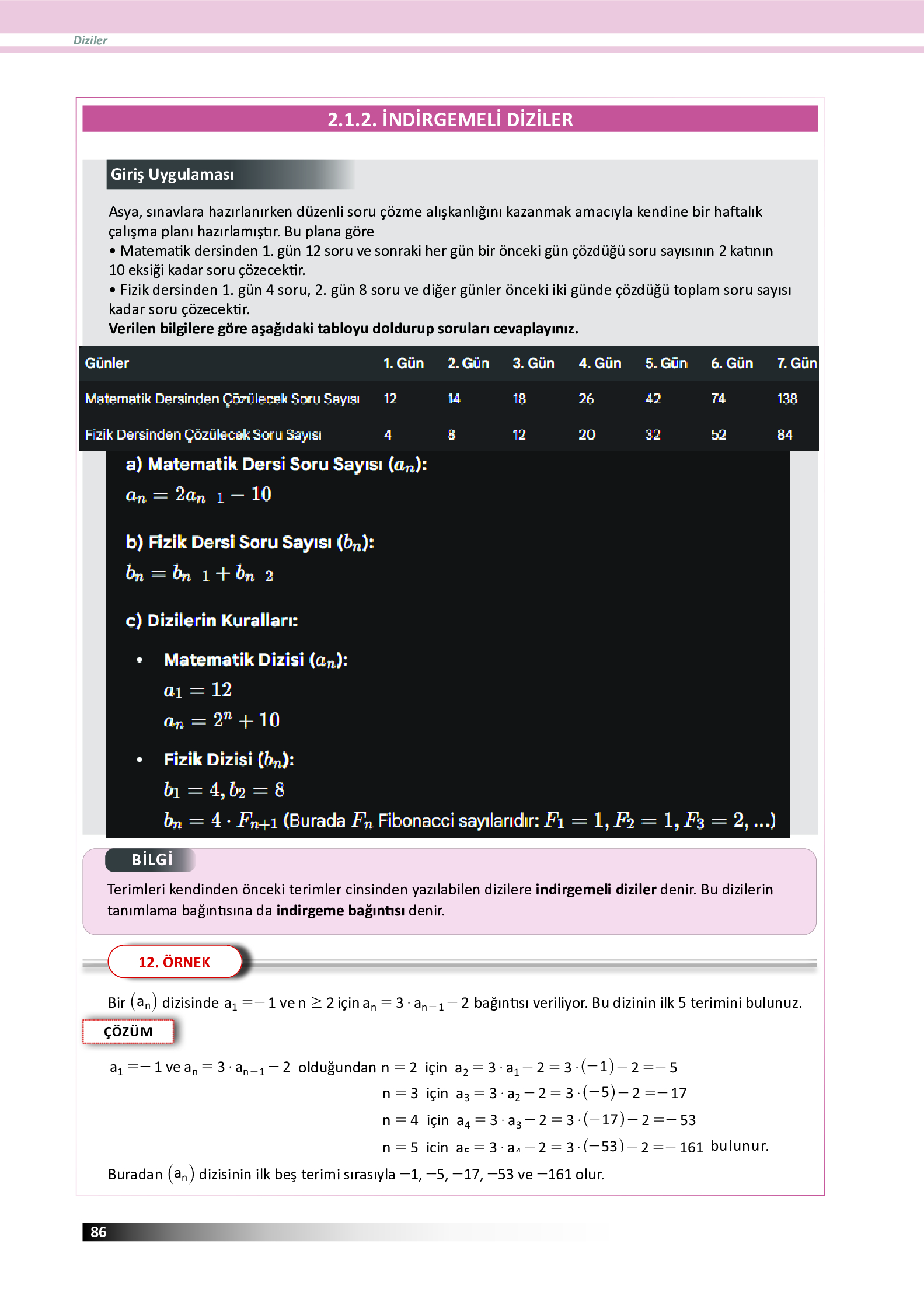 12. Sınıf Meb Yayınları Fen Lisesi Matematik Ders Kitabı Sayfa 86 Cevapları 12. Sınıf Meb Yayınları Fen Lisesi Matematik Ders Kitabı Sayfa 86 Cevapları