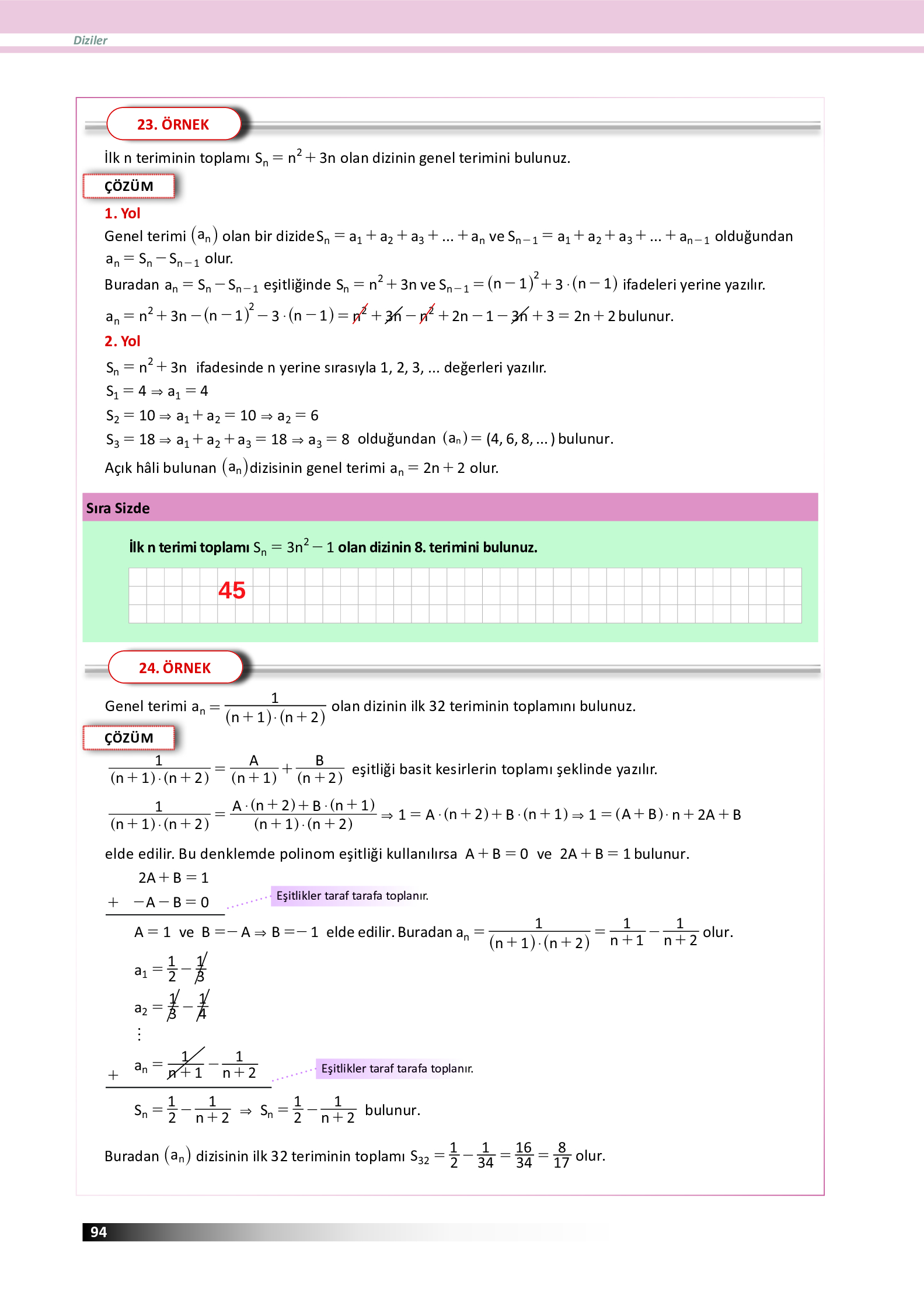 12. Sınıf Meb Yayınları Fen Lisesi Matematik Ders Kitabı Sayfa 94 Cevapları 12. Sınıf Meb Yayınları Fen Lisesi Matematik Ders Kitabı Sayfa 94 Cevapları