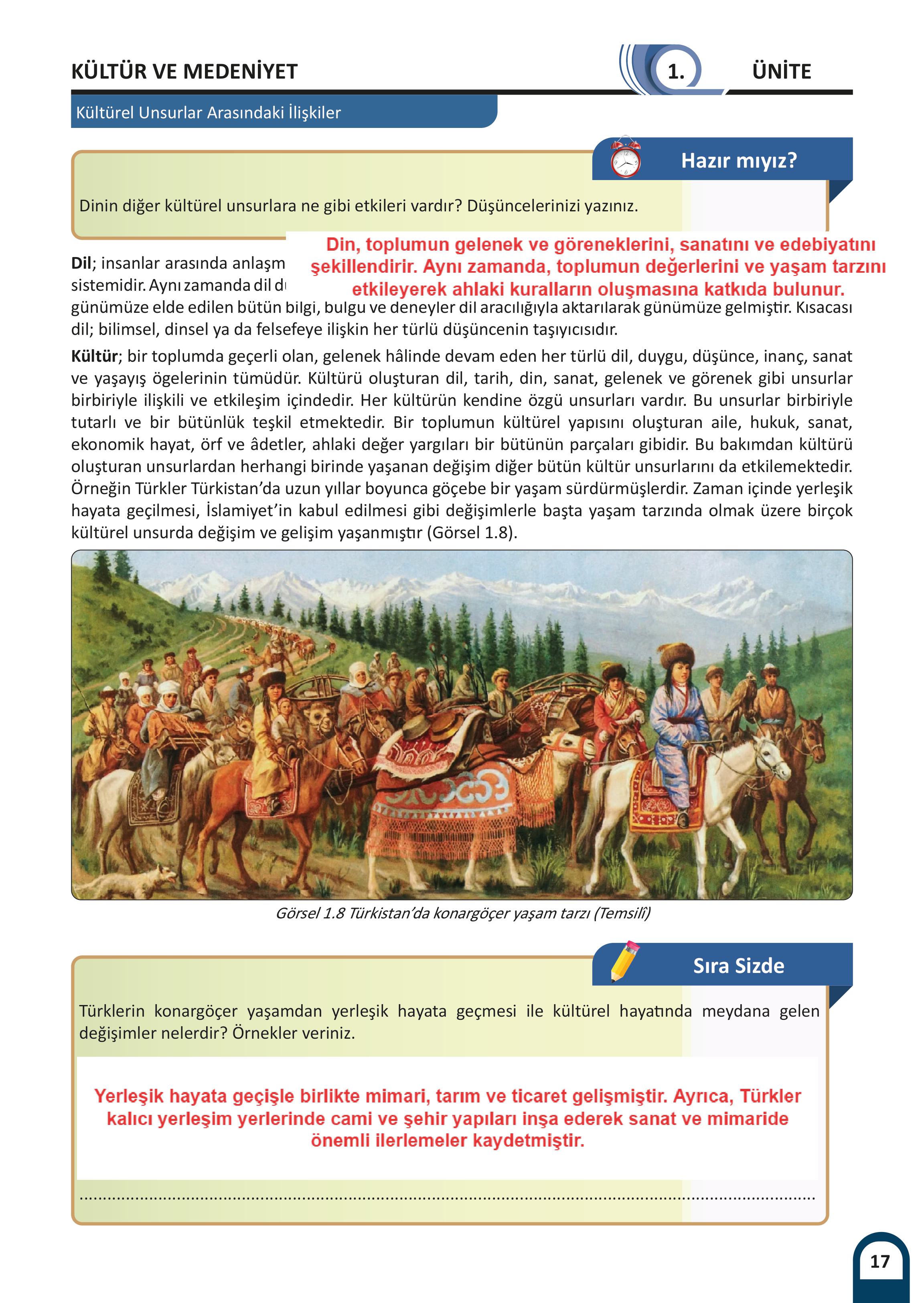 5. Sınıf Meb Yayınları Kültür Ve Medeniyetimize Yön Verenler Ders Kitabı 1. Kitap Sayfa 18 Cevapları