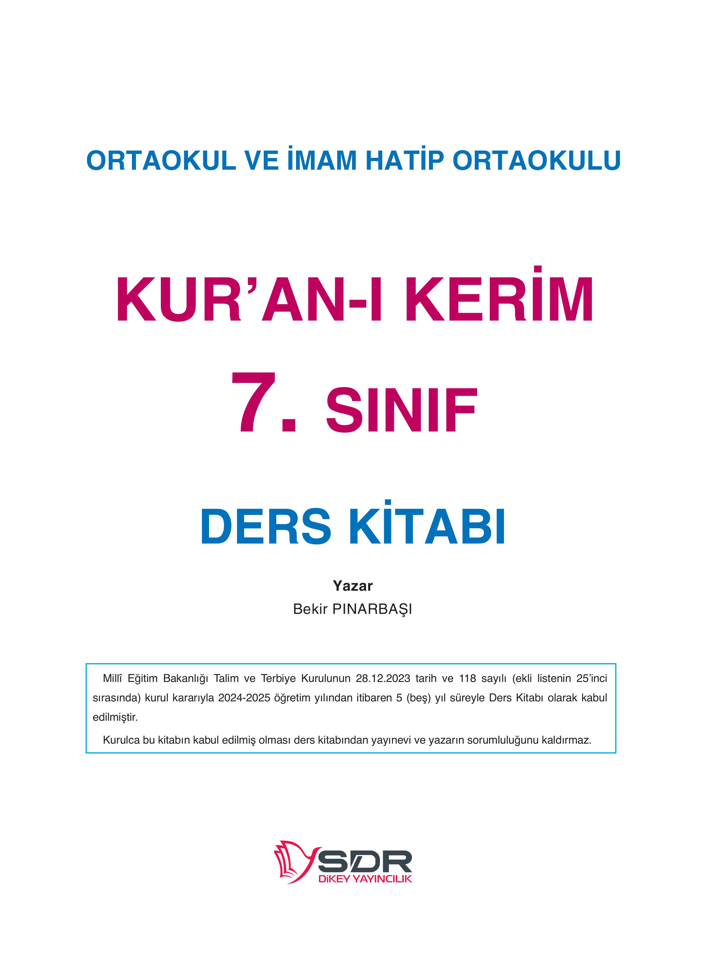 7. Sınıf Sdr Yayıncılık Kuran-ı Kerim Ders Kitabı Sayfa 1 Cevapları 7. Sınıf Sdr Yayıncılık Kuran-ı Kerim Ders Kitabı Sayfa 1 Cevapları