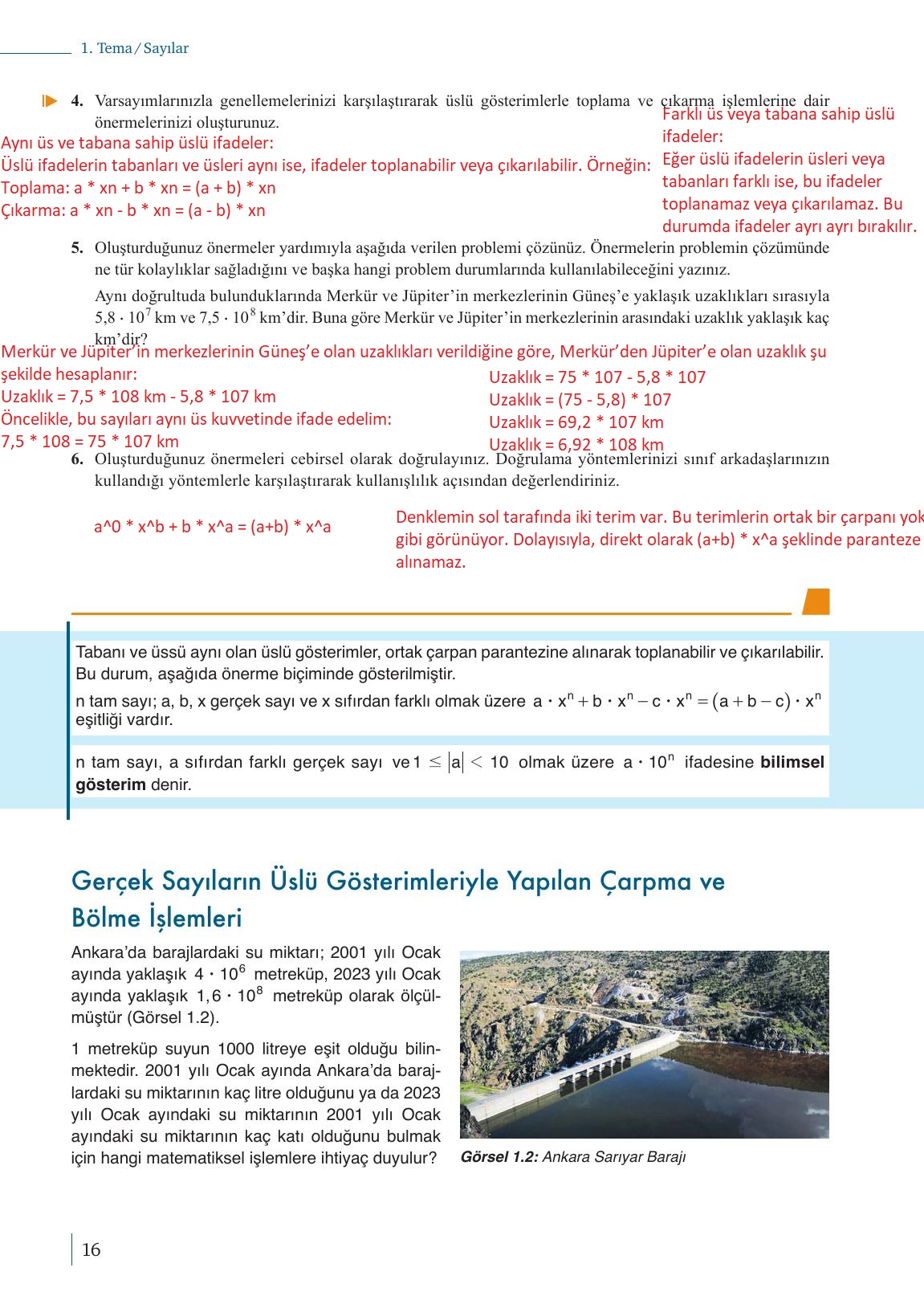 9. Sınıf Meb Yayınları Matematik Ders Kitabı 1. Kitap Sayfa 16 Cevapları