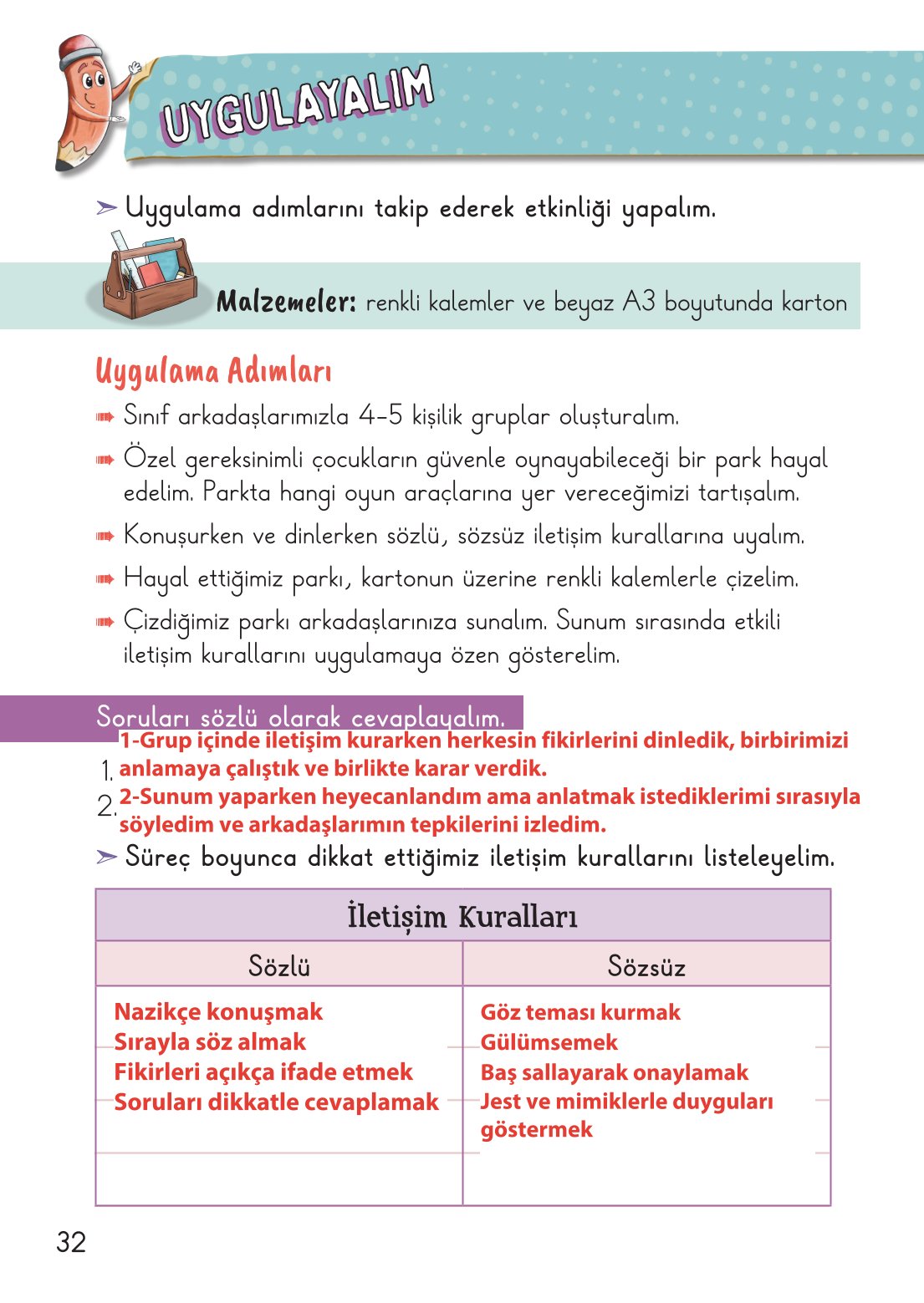 2. Sınıf Hayat Bilgisi 1. Kitap Meb Yayınları Ders Kitabı Sayfa 33 Cevapları