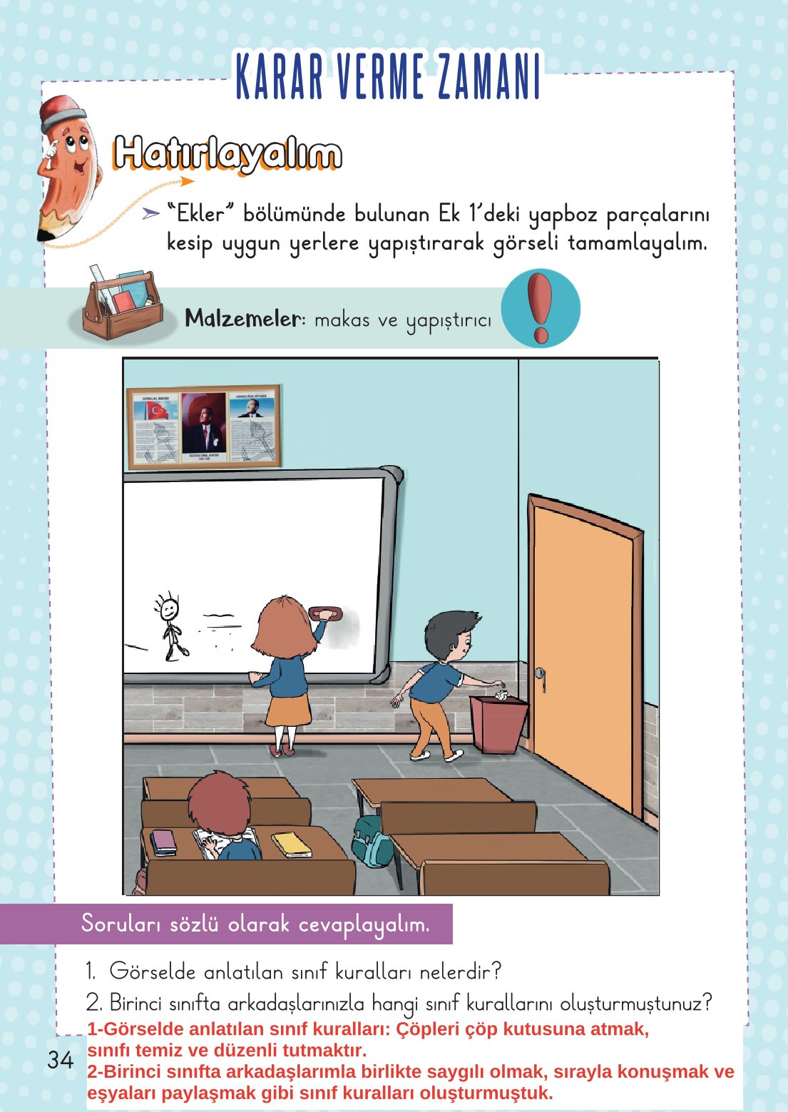 2. Sınıf Hayat Bilgisi 1. Kitap Meb Yayınları Ders Kitabı Sayfa 35 Cevapları