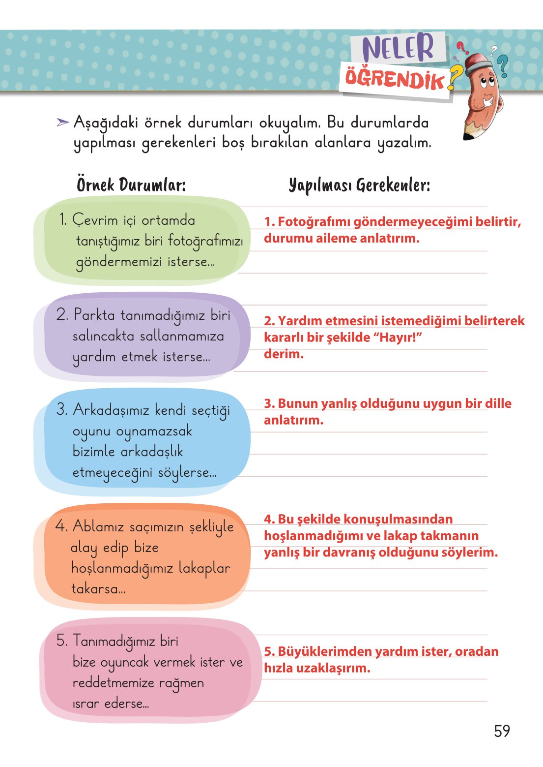 2. Sınıf Hayat Bilgisi 1. Kitap Meb Yayınları Ders Kitabı Sayfa 60 Cevapları