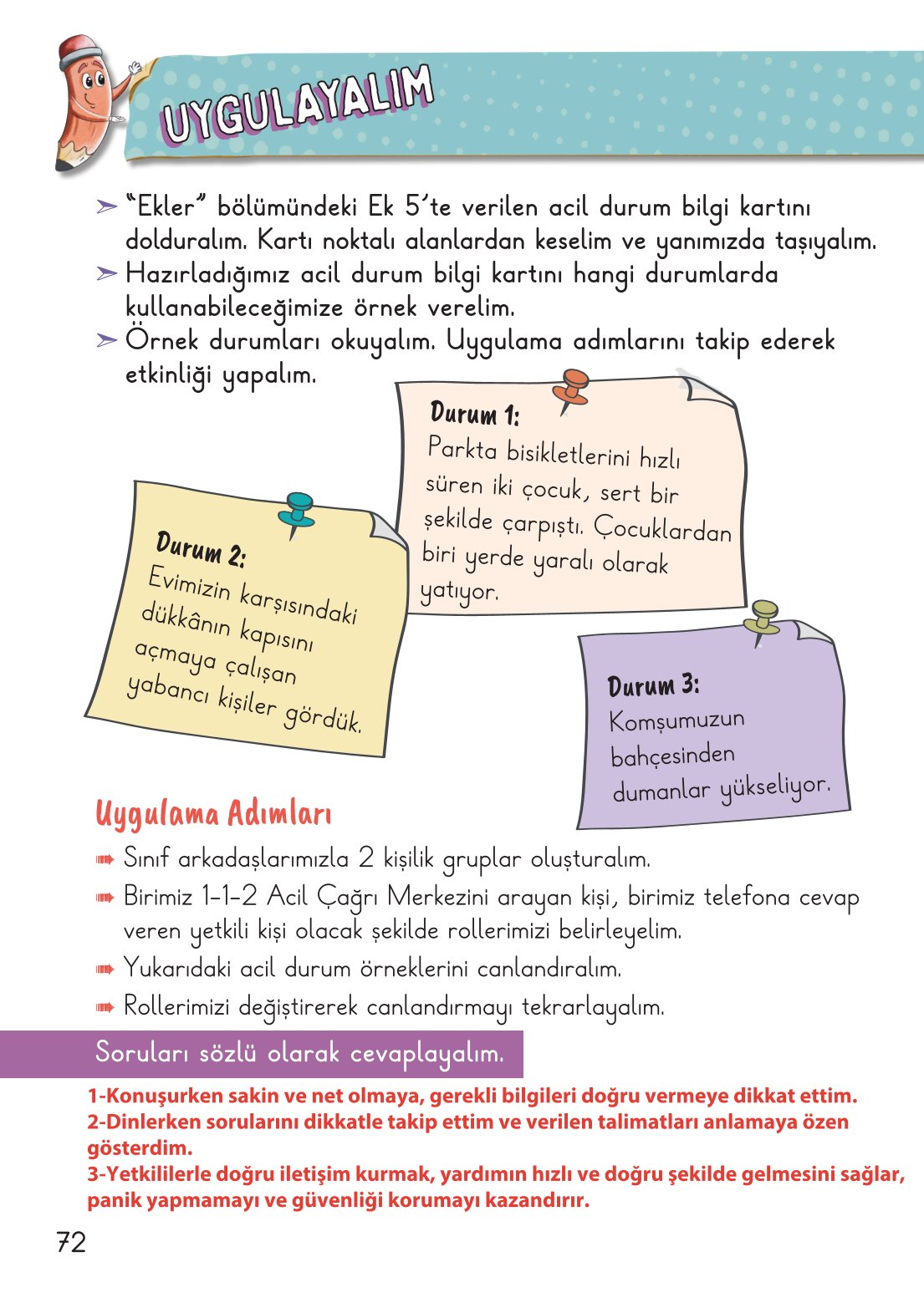 2. Sınıf Hayat Bilgisi 1. Kitap Meb Yayınları Ders Kitabı Sayfa 73 Cevapları