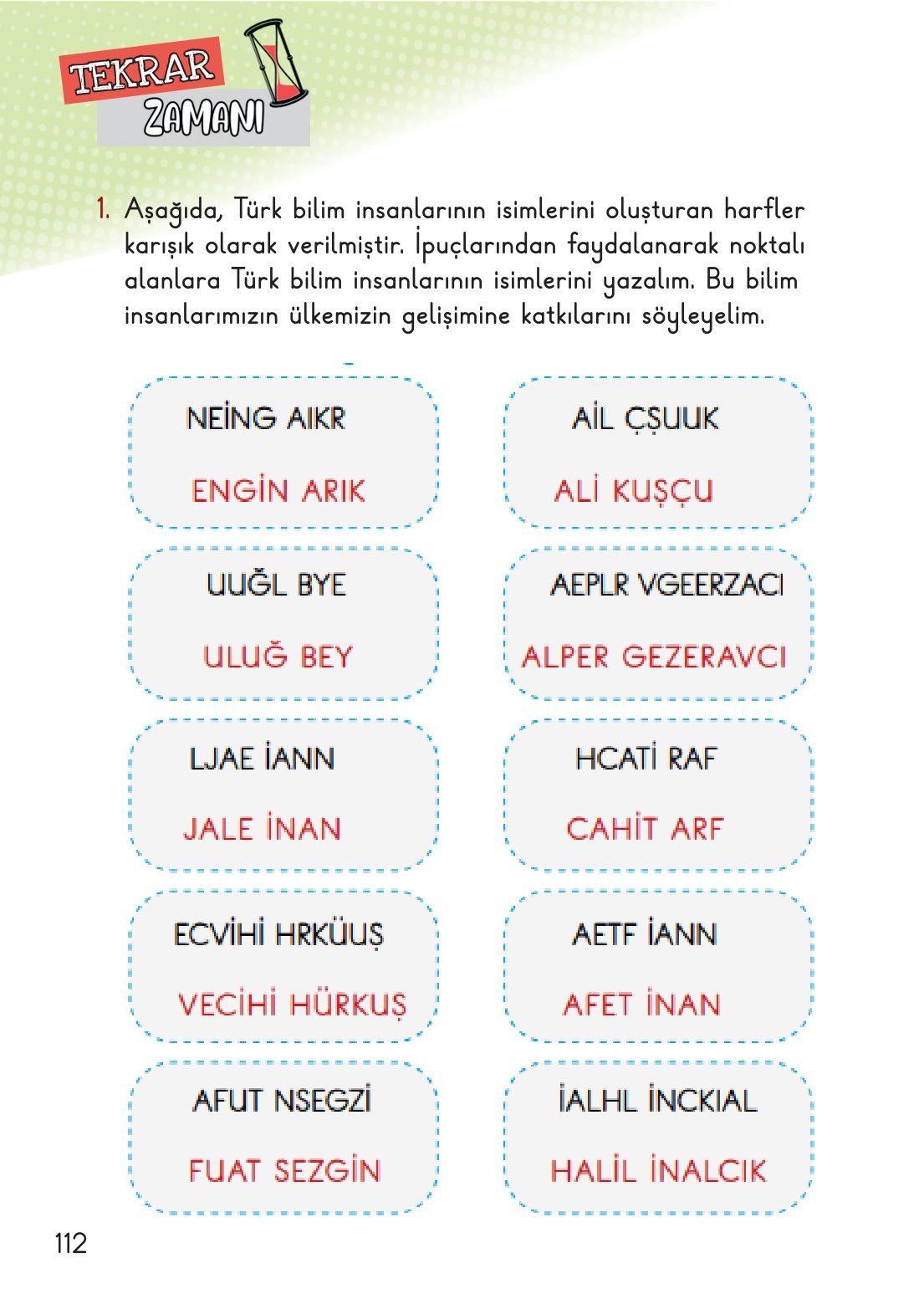 2. Sınıf Hayat Bilgisi 2. Kitap Meb Yayınları Ders Kitabı Sayfa 113 Cevapları