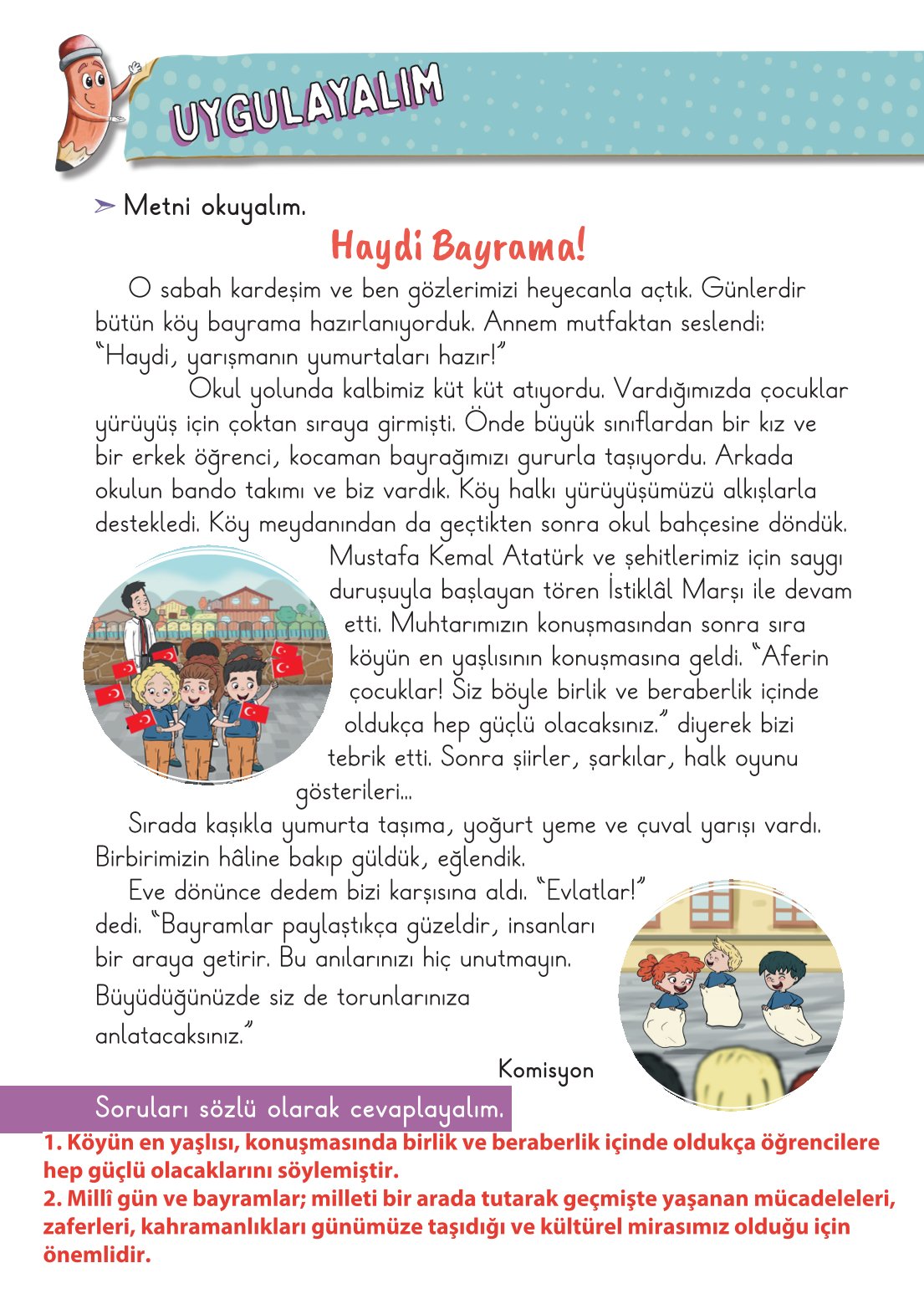 2. Sınıf Hayat Bilgisi 2. Kitap Meb Yayınları Ders Kitabı Sayfa 37 Cevapları