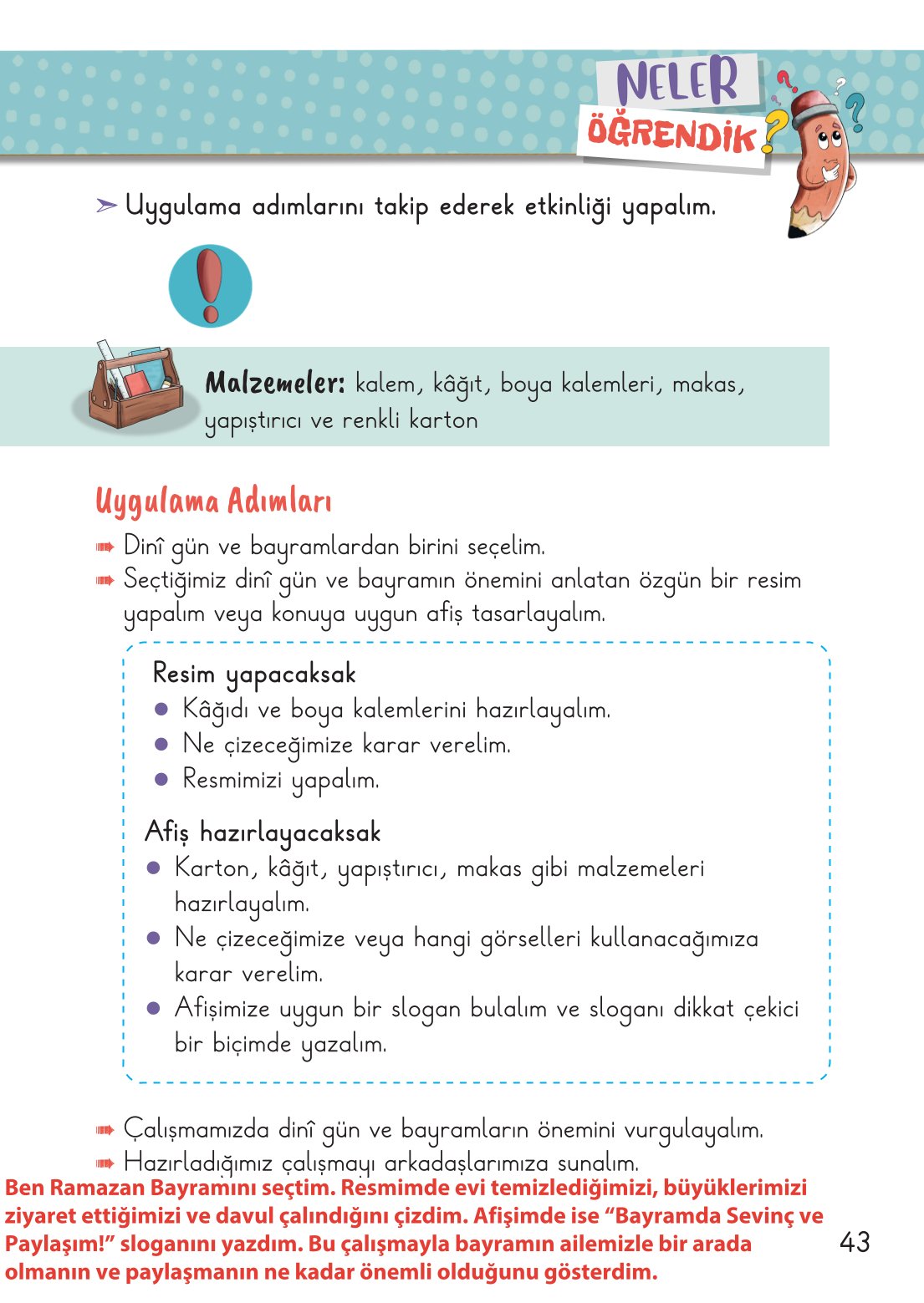 2. Sınıf Hayat Bilgisi 2. Kitap Meb Yayınları Ders Kitabı Sayfa 44 Cevapları