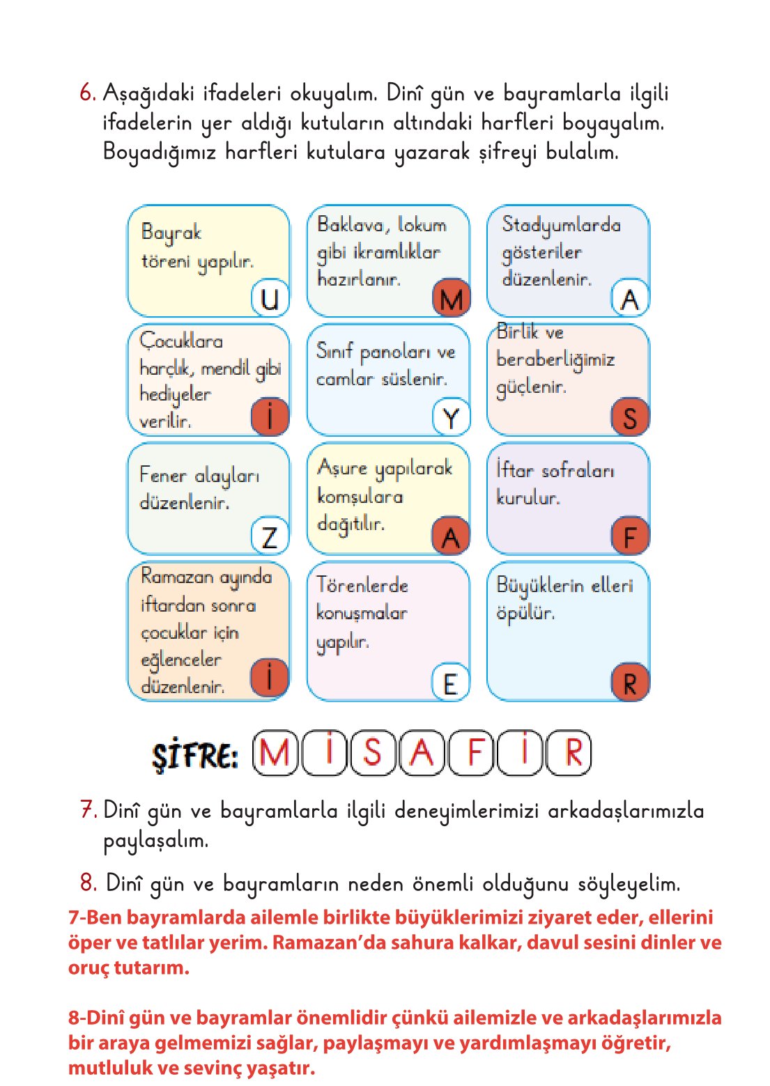 2. Sınıf Hayat Bilgisi 2. Kitap Meb Yayınları Ders Kitabı Sayfa 48 Cevapları