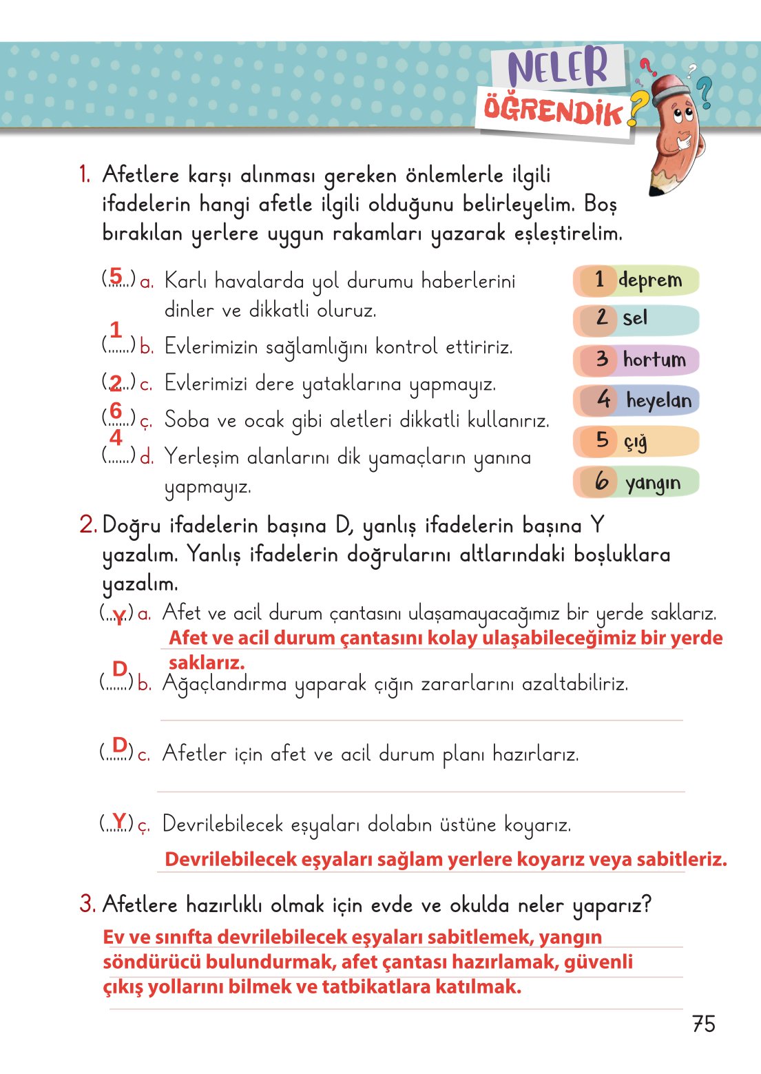 2. Sınıf Hayat Bilgisi 2. Kitap Meb Yayınları Ders Kitabı Sayfa 76 Cevapları