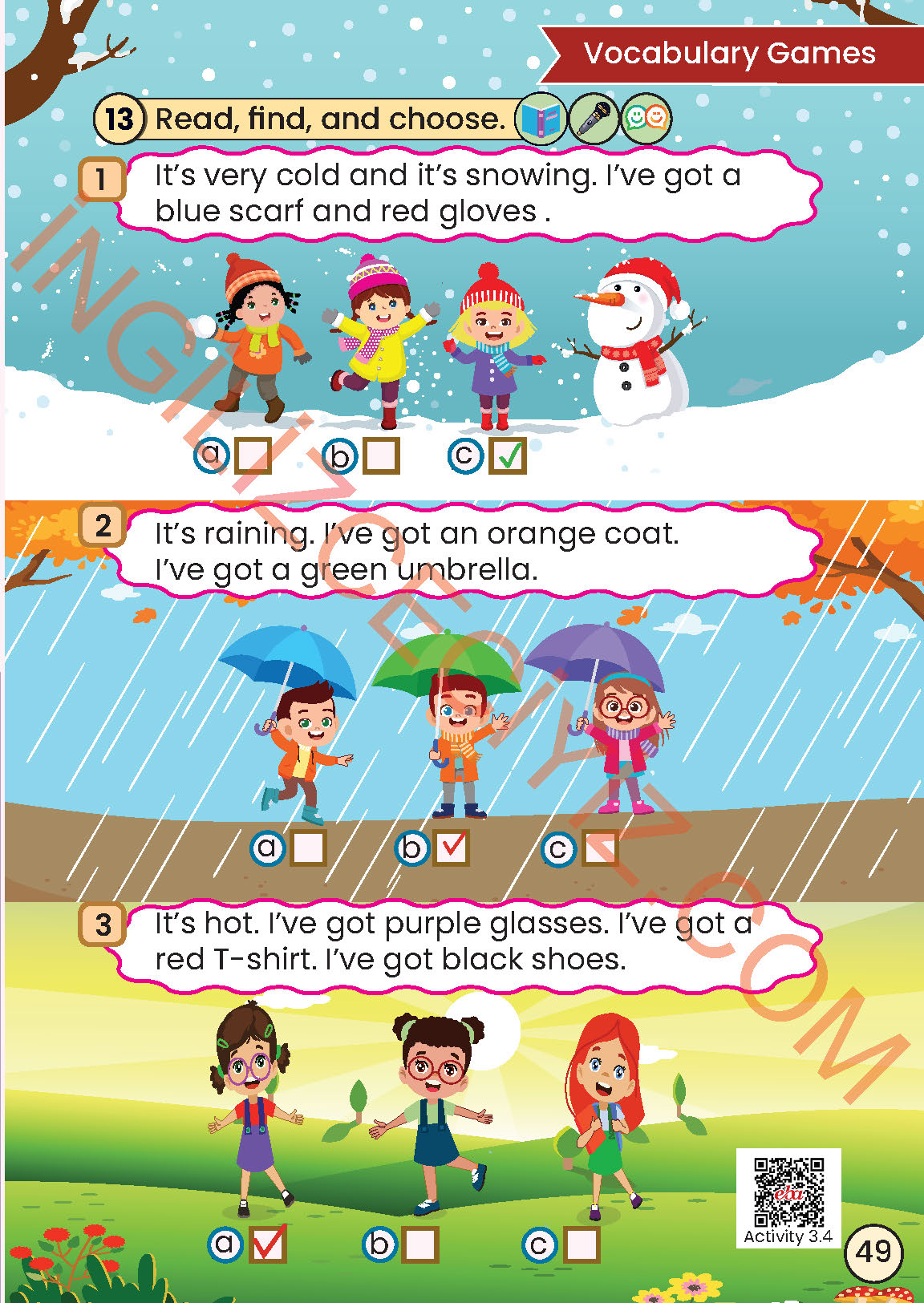 2. Sınıf İngilizce Meb Yayınları Kitabı Sayfa 49 Cevapları