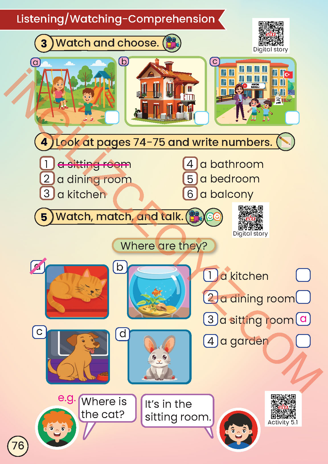 2. Sınıf İngilizce Meb Yayınları Kitabı Sayfa 76 Cevapları