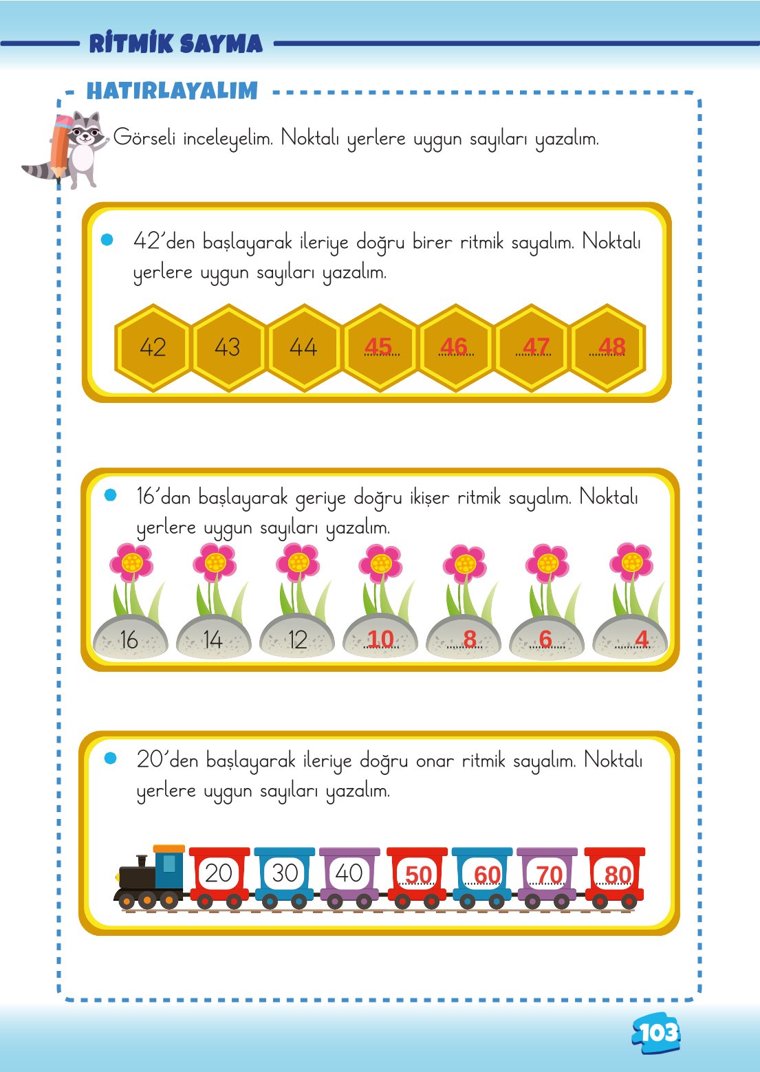 2. Sınıf Matematik 1. Kitap Meb Yayınları Ders Kitabı Sayfa 103 Cevapları
