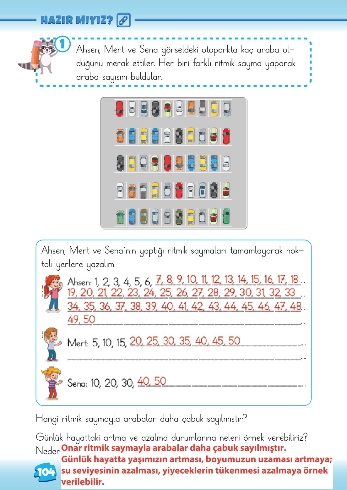 2. Sınıf Matematik 1. Kitap Meb Yayınları Ders Kitabı Sayfa 104 Cevapları