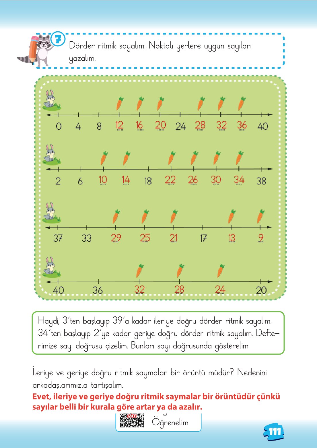 2. Sınıf Matematik 1. Kitap Meb Yayınları Ders Kitabı Sayfa 111 Cevapları
