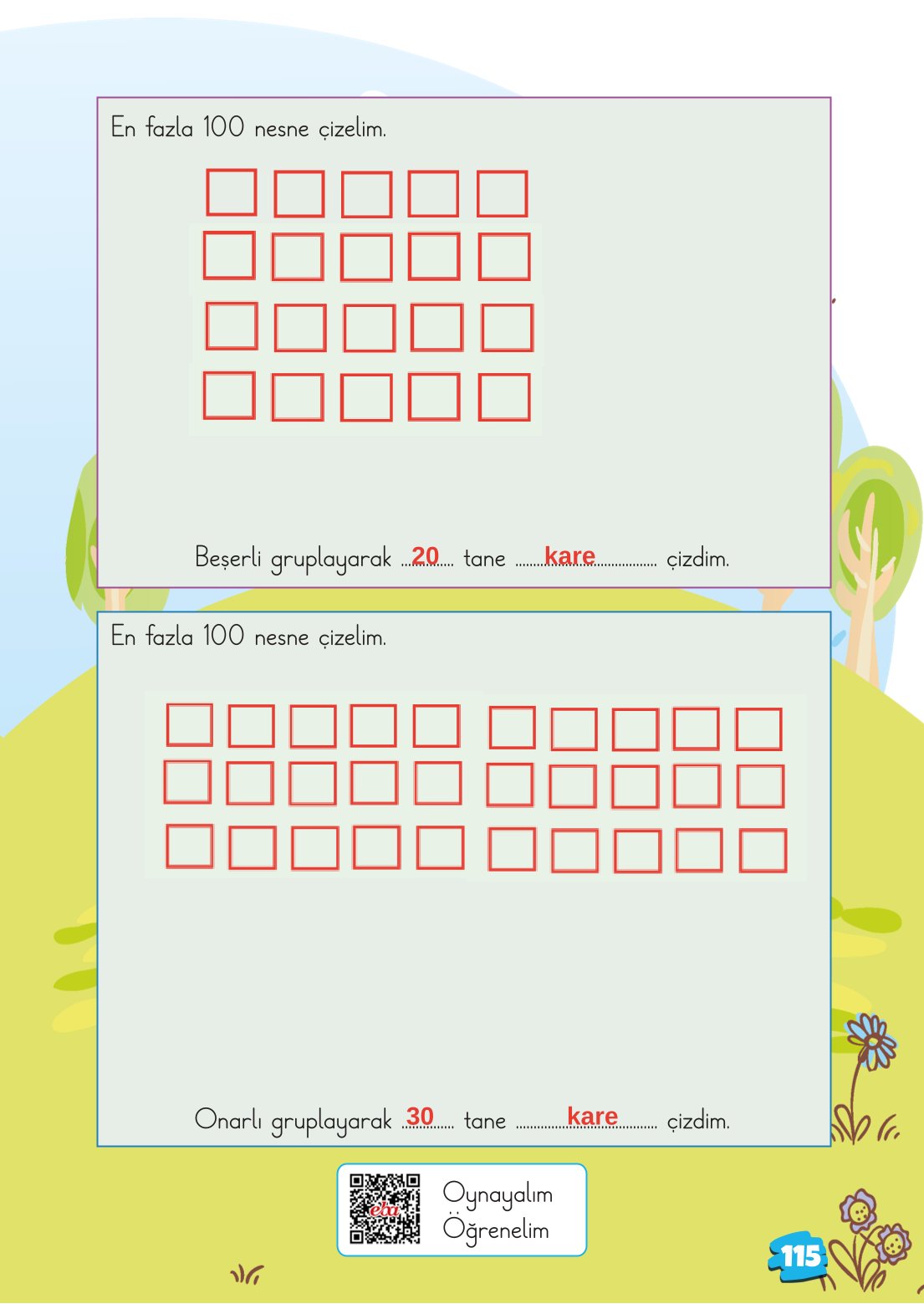 2. Sınıf Matematik 1. Kitap Meb Yayınları Ders Kitabı Sayfa 115 Cevapları