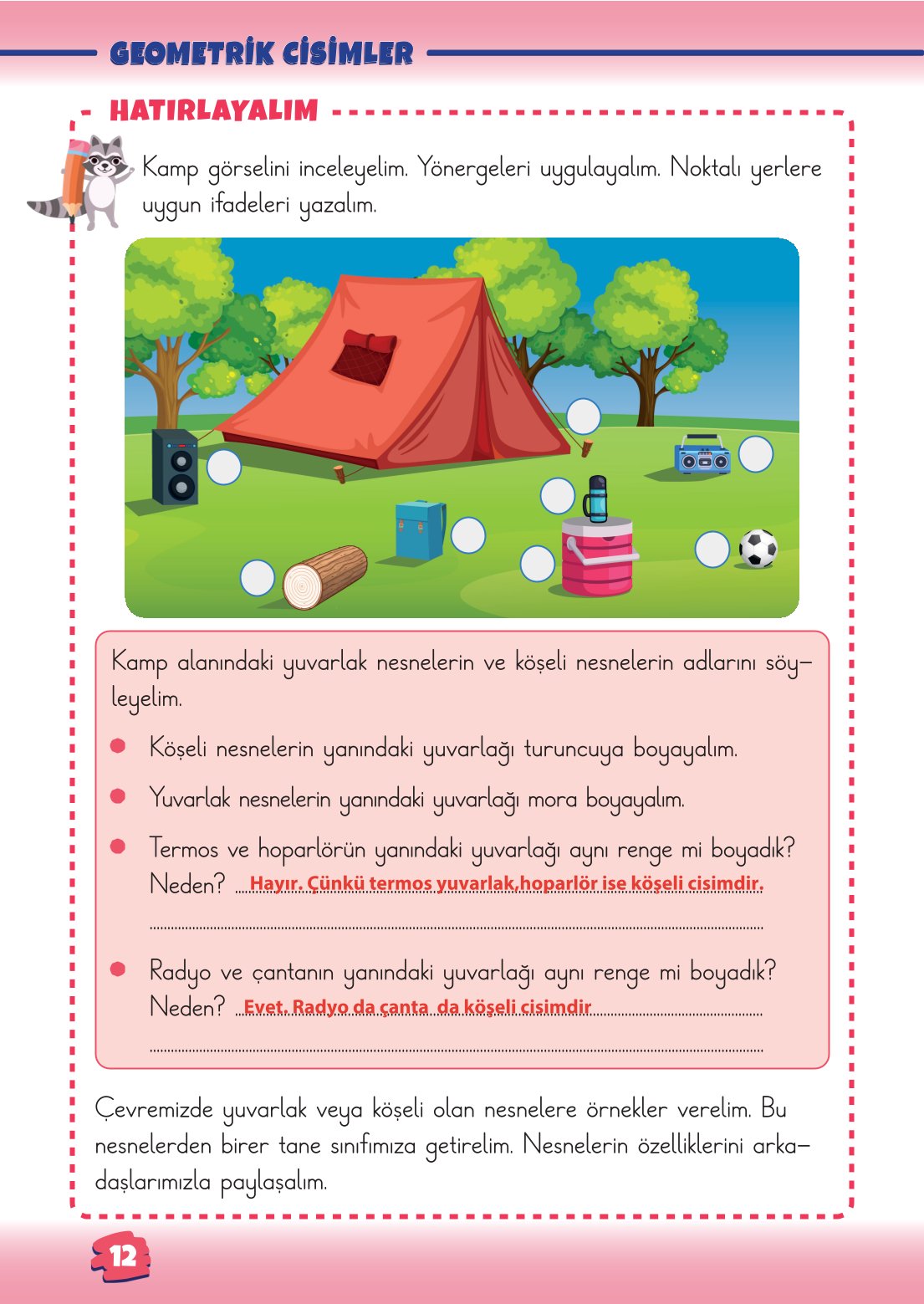 2. Sınıf Matematik 1. Kitap Meb Yayınları Ders Kitabı Sayfa 12 Cevapları