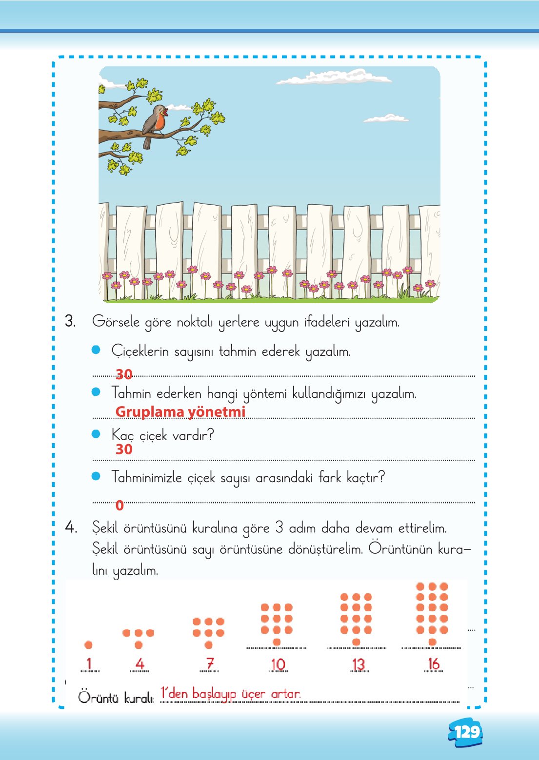 2. Sınıf Matematik 1. Kitap Meb Yayınları Ders Kitabı Sayfa 129 Cevapları