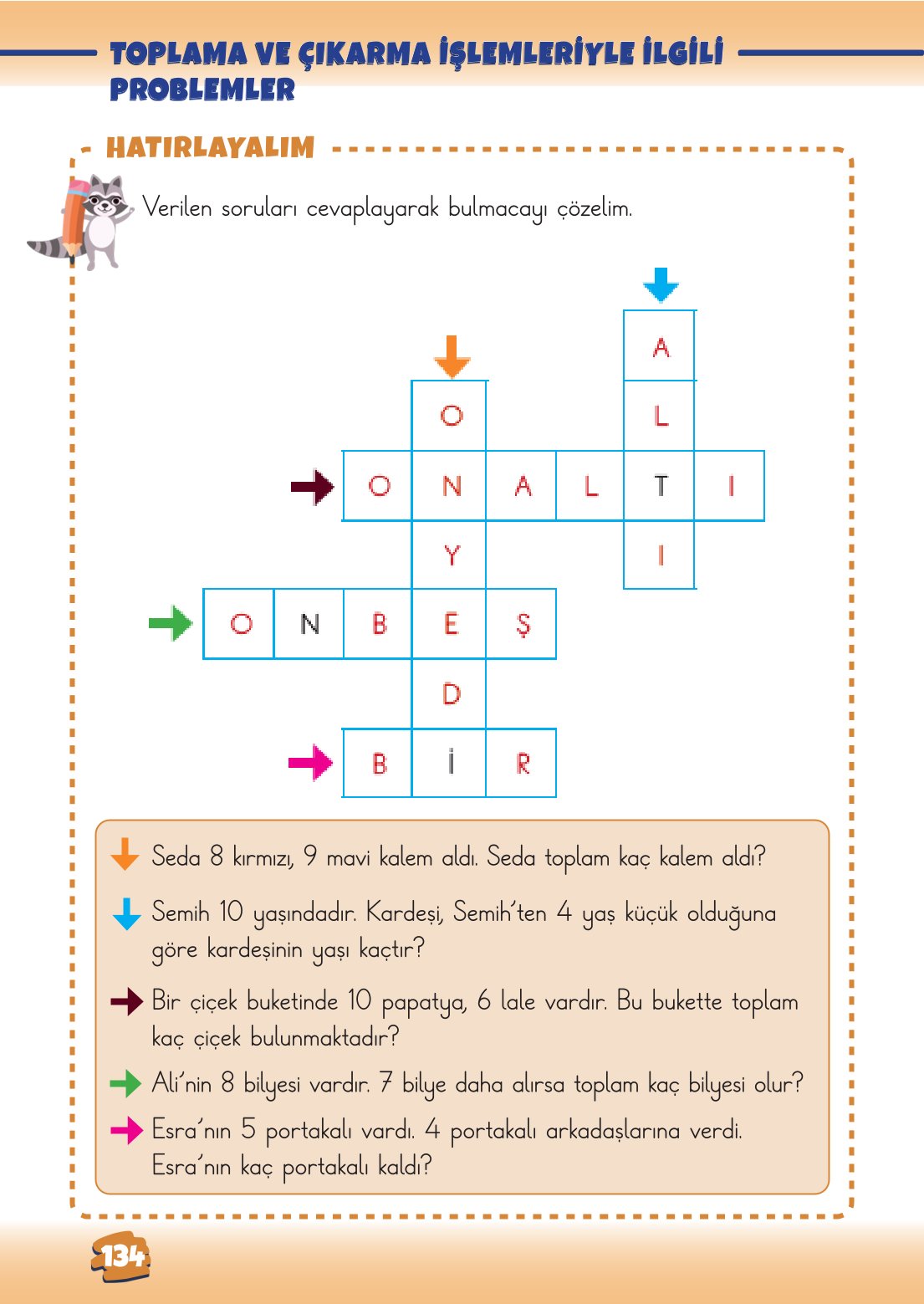 2. Sınıf Matematik 1. Kitap Meb Yayınları Ders Kitabı Sayfa 134 Cevapları