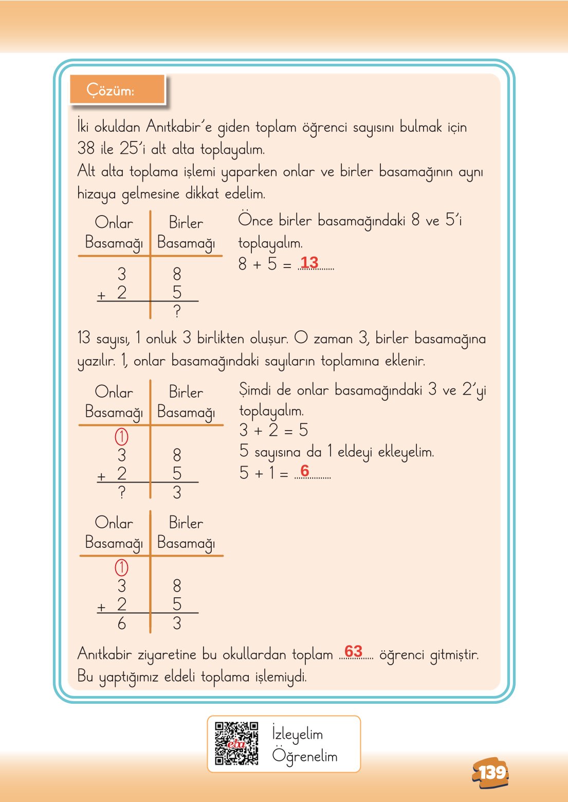 2. Sınıf Matematik 1. Kitap Meb Yayınları Ders Kitabı Sayfa 139 Cevapları