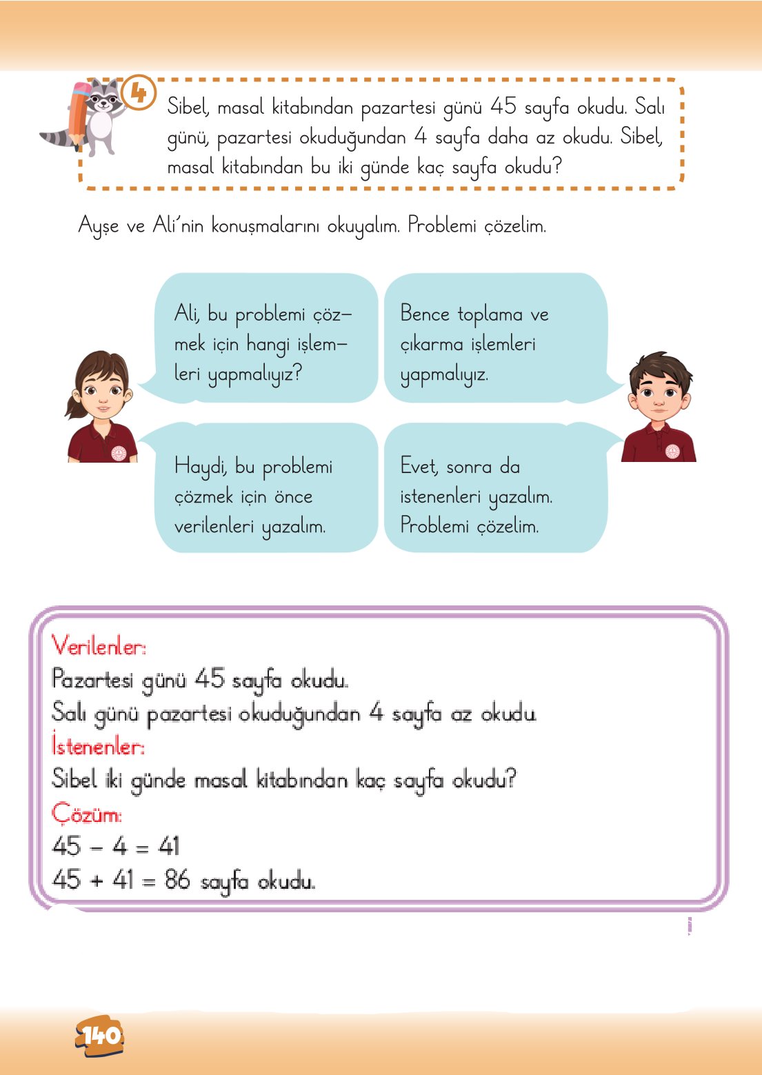2. Sınıf Matematik 1. Kitap Meb Yayınları Ders Kitabı Sayfa 140 Cevapları