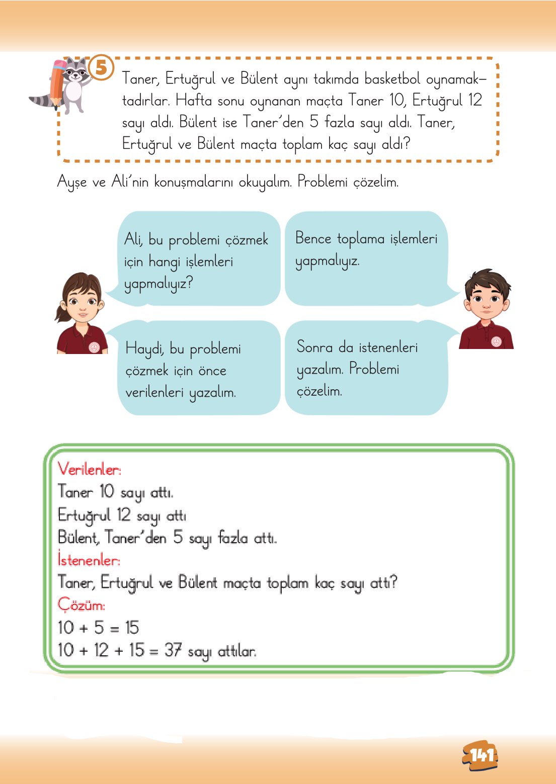 2. Sınıf Matematik 1. Kitap Meb Yayınları Ders Kitabı Sayfa 141 Cevapları