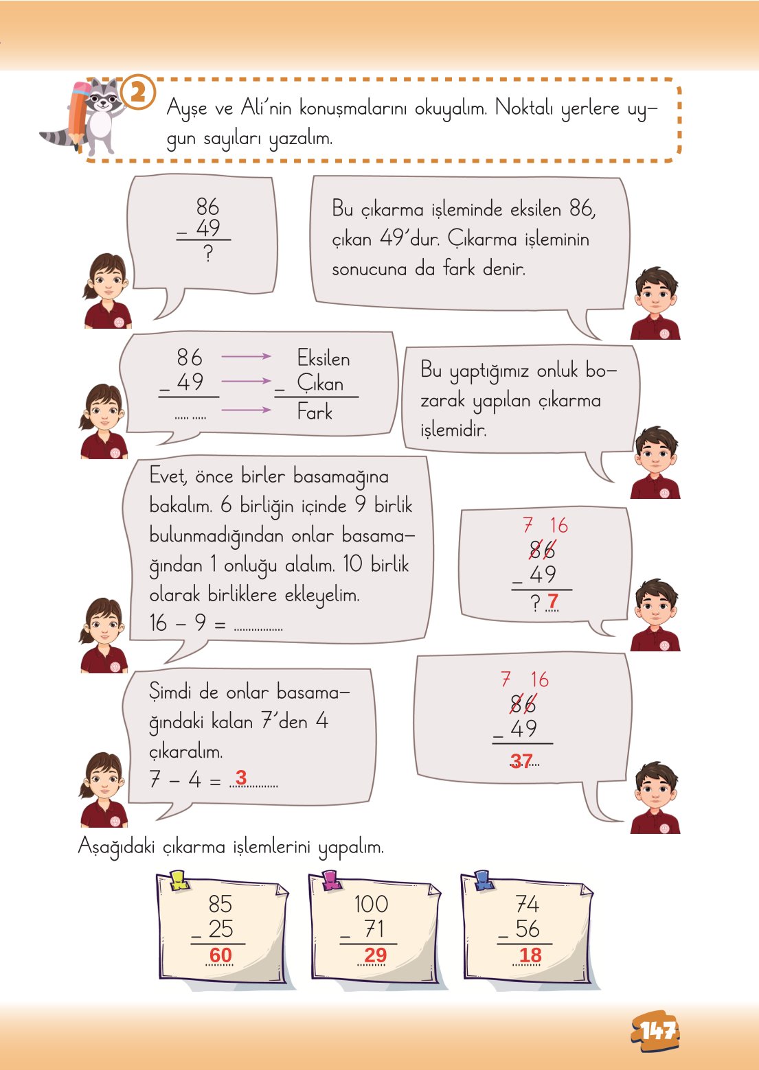 2. Sınıf Matematik 1. Kitap Meb Yayınları Ders Kitabı Sayfa 147 Cevapları