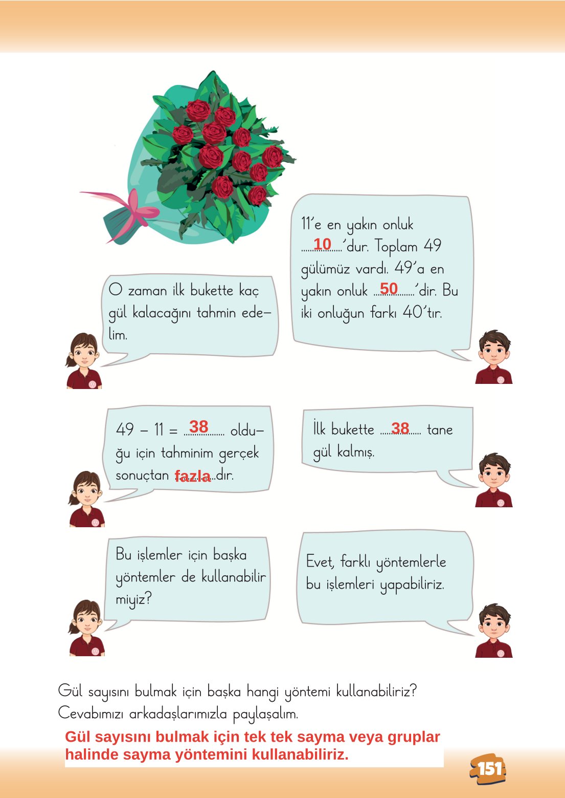 2. Sınıf Matematik 1. Kitap Meb Yayınları Ders Kitabı Sayfa 151 Cevapları