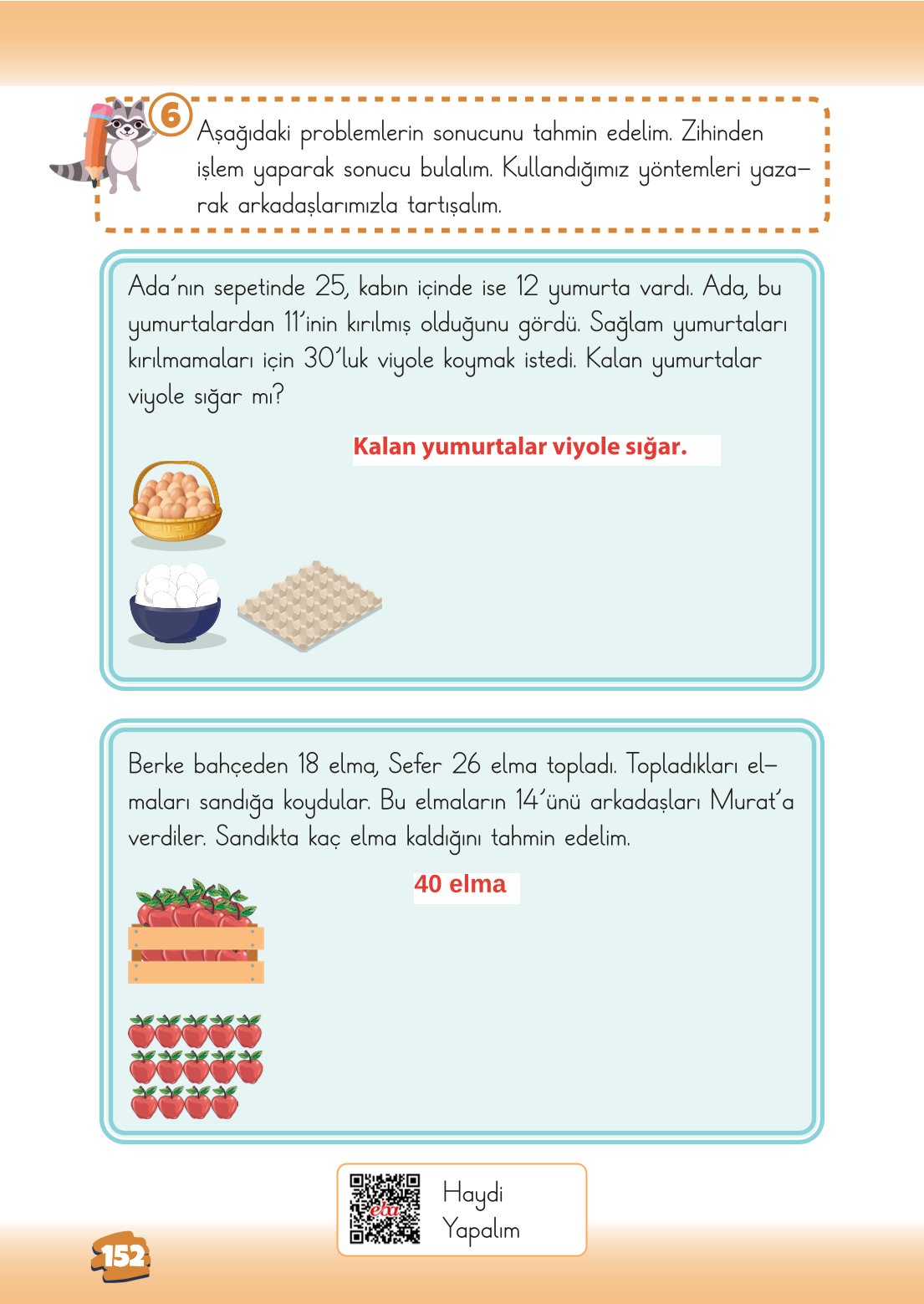 2. Sınıf Matematik 1. Kitap Meb Yayınları Ders Kitabı Sayfa 152 Cevapları