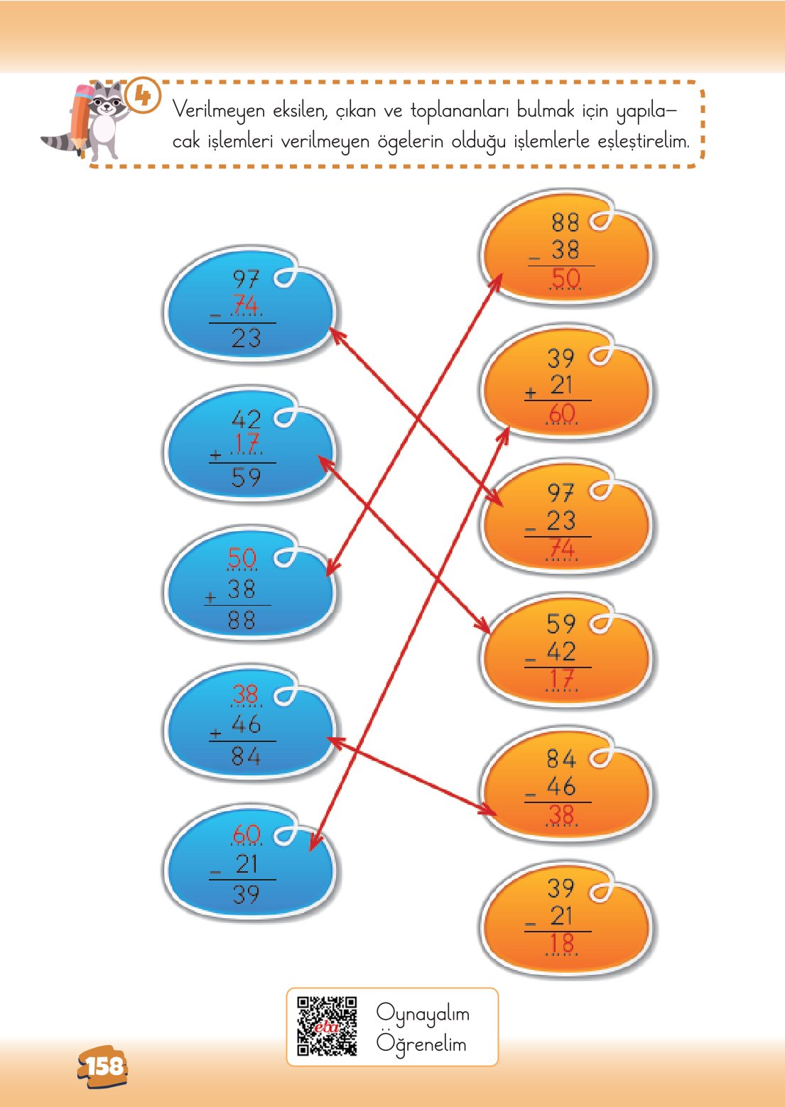 2. Sınıf Matematik 1. Kitap Meb Yayınları Ders Kitabı Sayfa 158 Cevapları
