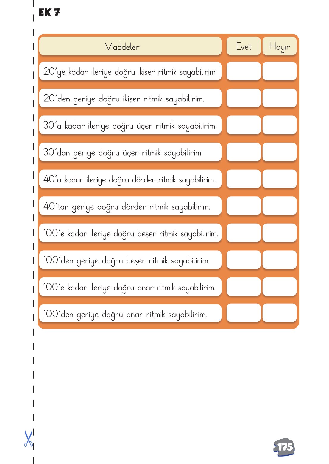 2. Sınıf Matematik 1. Kitap Meb Yayınları Ders Kitabı Sayfa 175 Cevapları