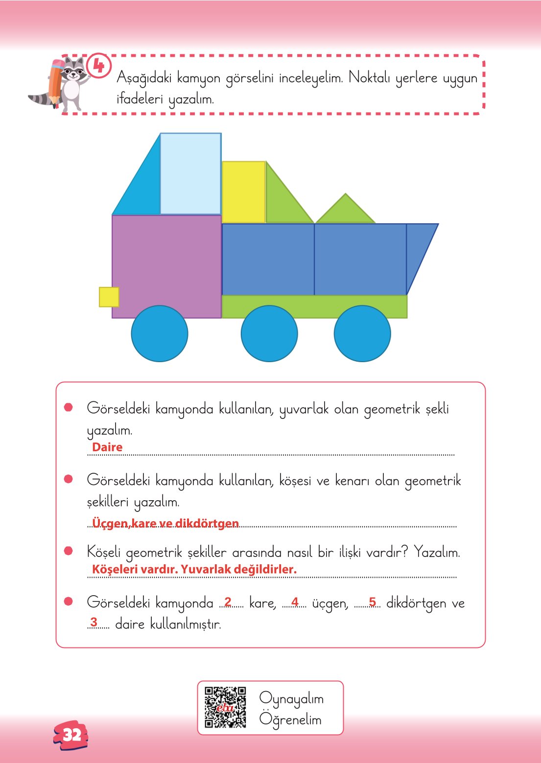 2. Sınıf Matematik 1. Kitap Meb Yayınları Ders Kitabı Sayfa 32 Cevapları
