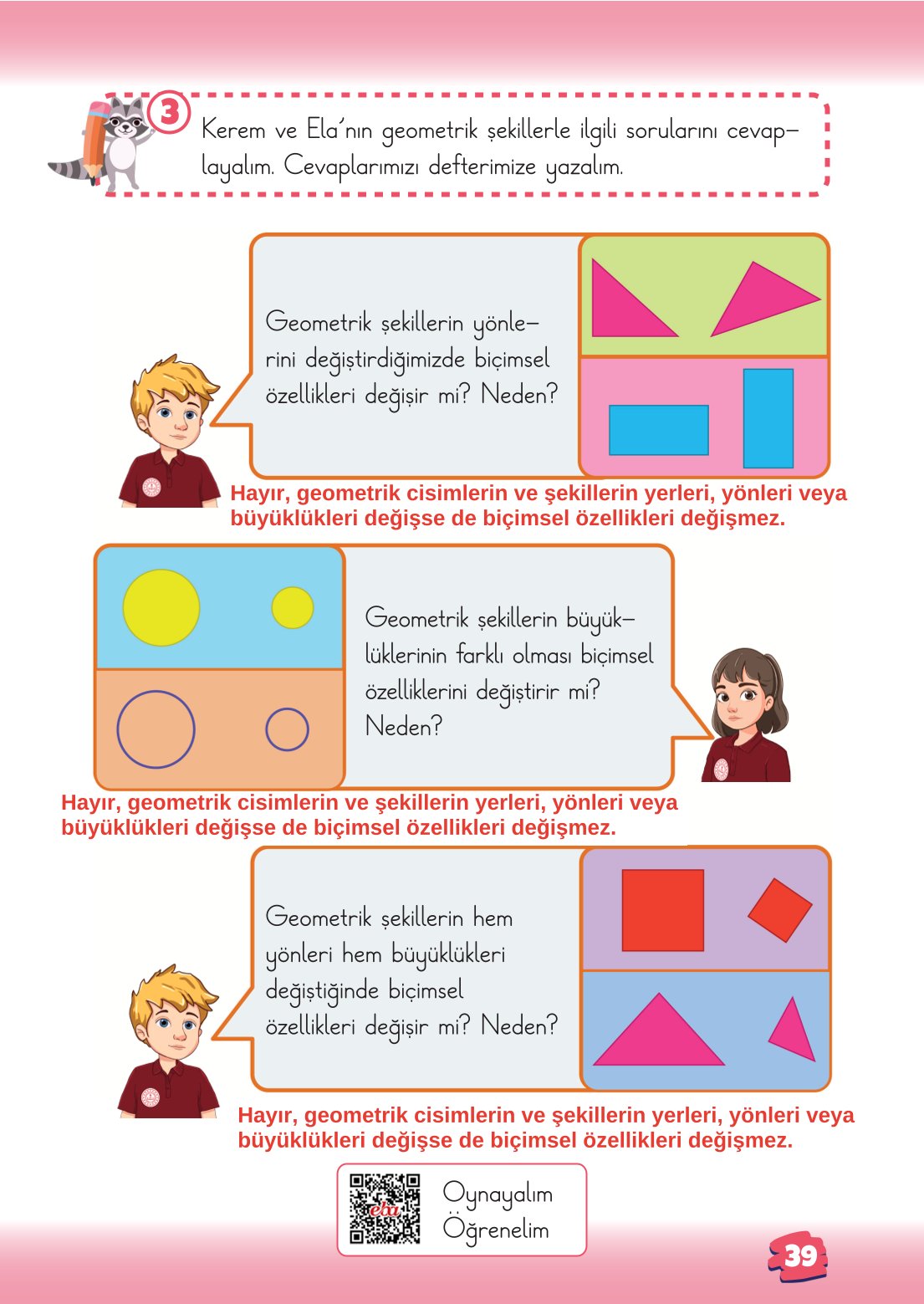 2. Sınıf Matematik 1. Kitap Meb Yayınları Ders Kitabı Sayfa 39 Cevapları