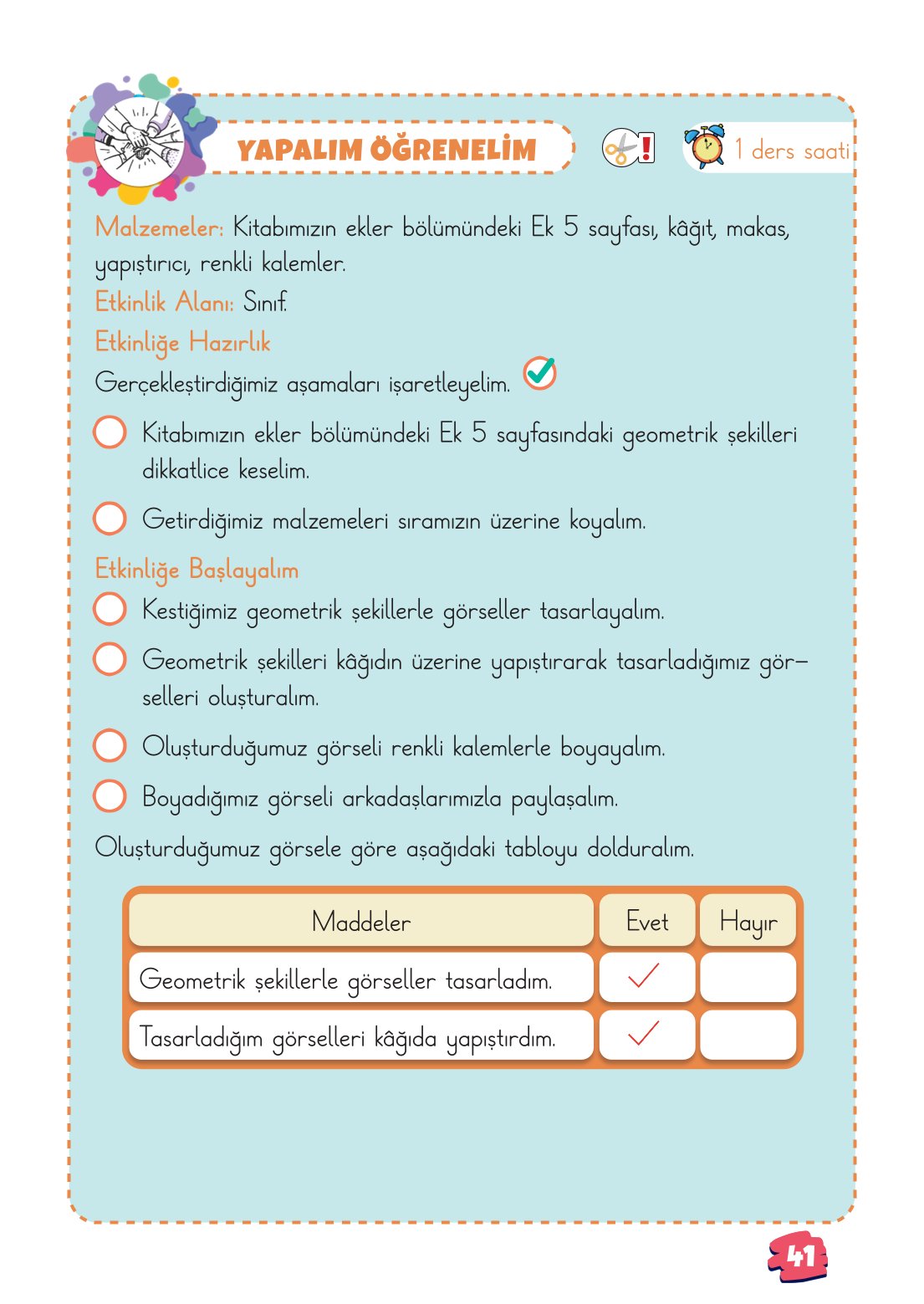 2. Sınıf Matematik 1. Kitap Meb Yayınları Ders Kitabı Sayfa 41 Cevapları