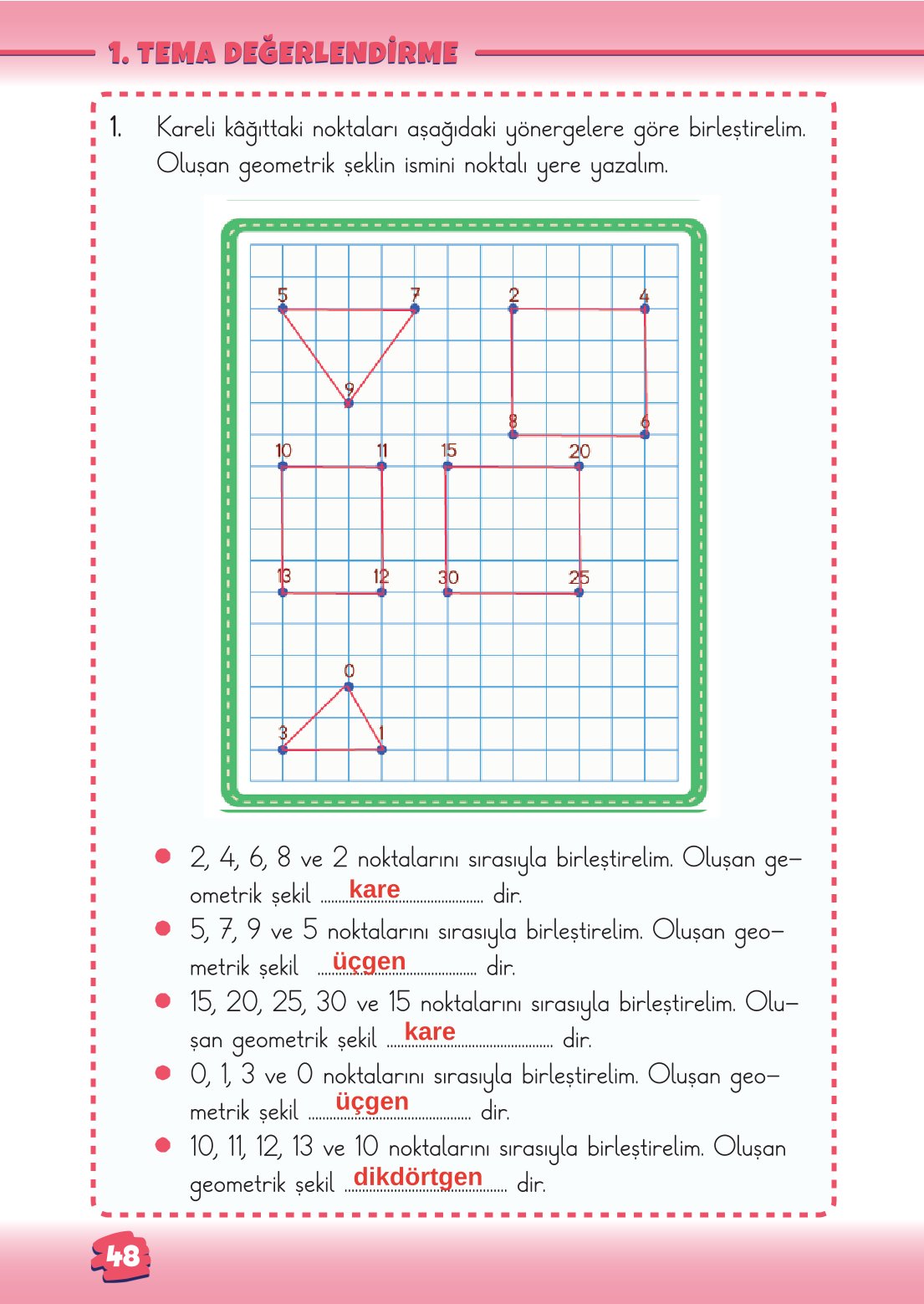 2. Sınıf Matematik 1. Kitap Meb Yayınları Ders Kitabı Sayfa 48 Cevapları