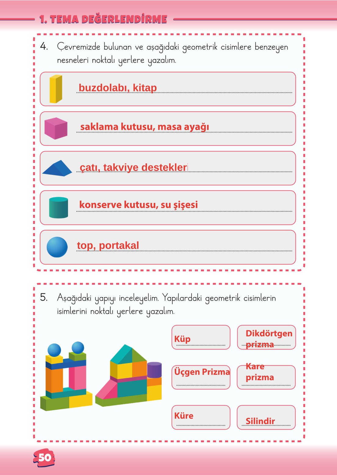2. Sınıf Matematik 1. Kitap Meb Yayınları Ders Kitabı Sayfa 50 Cevapları