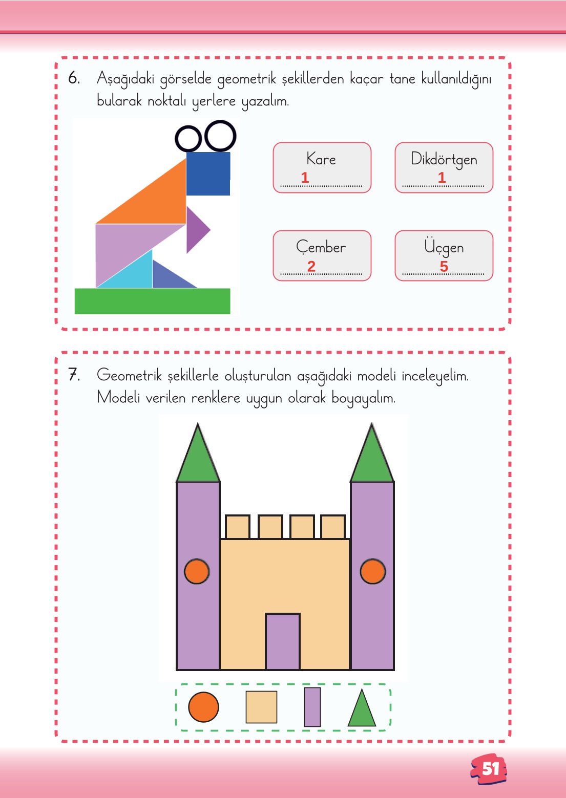 2. Sınıf Matematik 1. Kitap Meb Yayınları Ders Kitabı Sayfa 51 Cevapları
