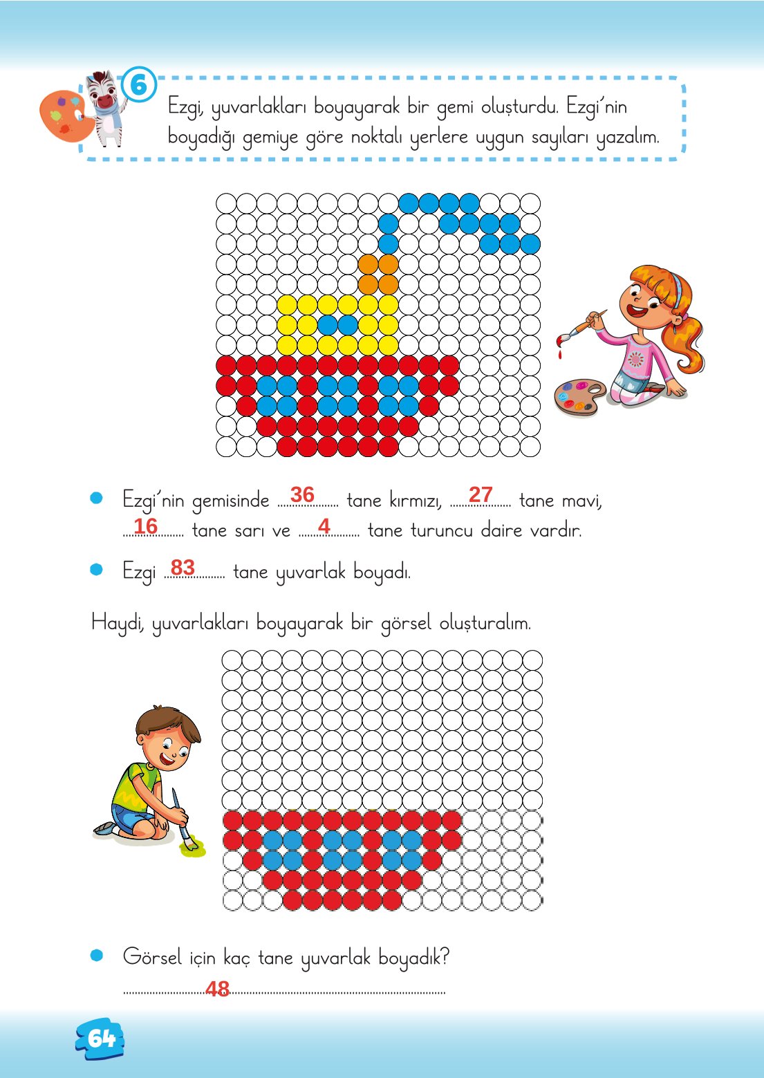 2. Sınıf Matematik 1. Kitap Meb Yayınları Ders Kitabı Sayfa 64 Cevapları