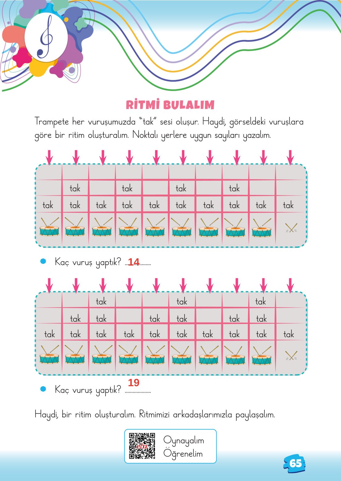 2. Sınıf Matematik 1. Kitap Meb Yayınları Ders Kitabı Sayfa 65 Cevapları