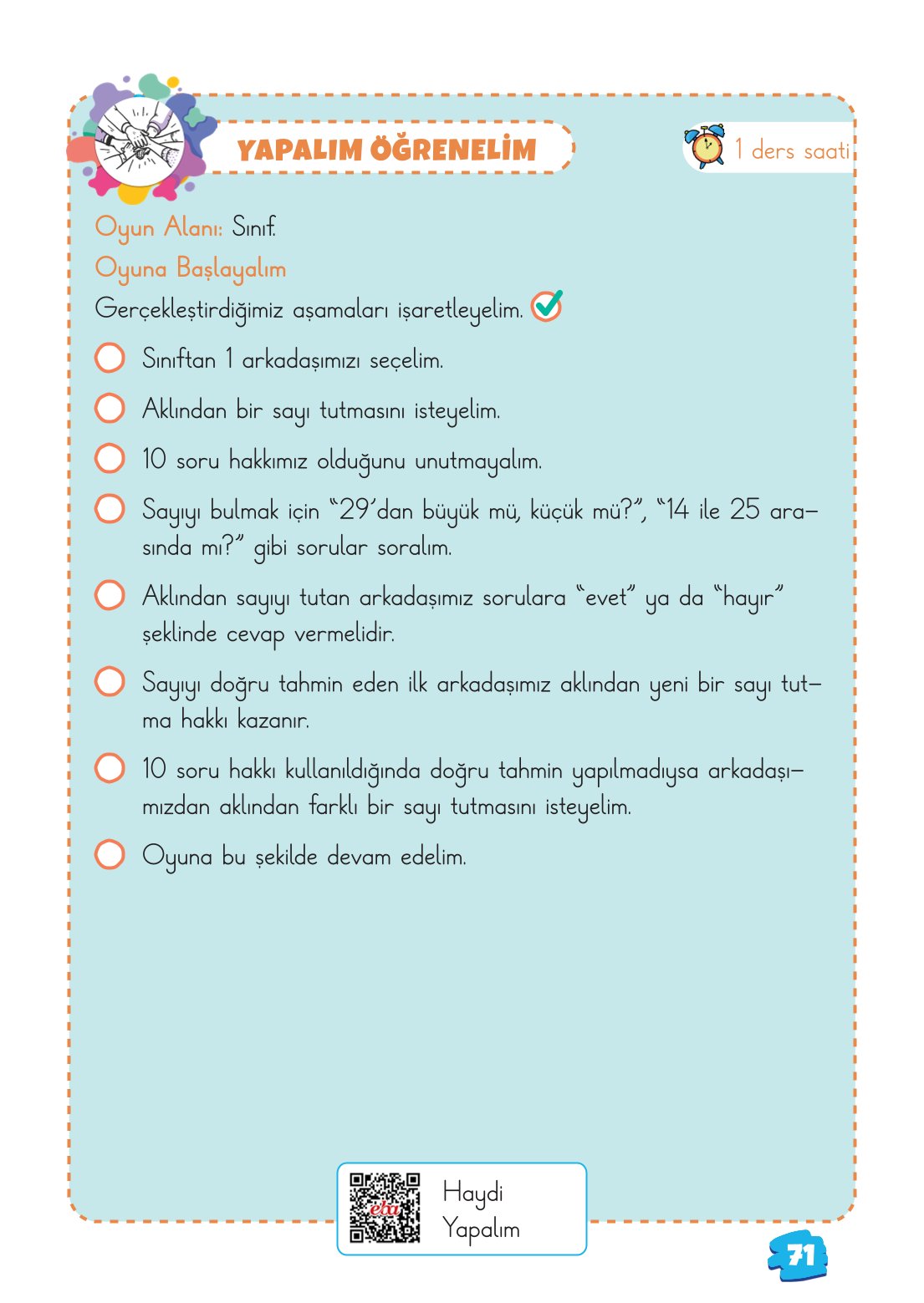 2. Sınıf Matematik 1. Kitap Meb Yayınları Ders Kitabı Sayfa 71 Cevapları