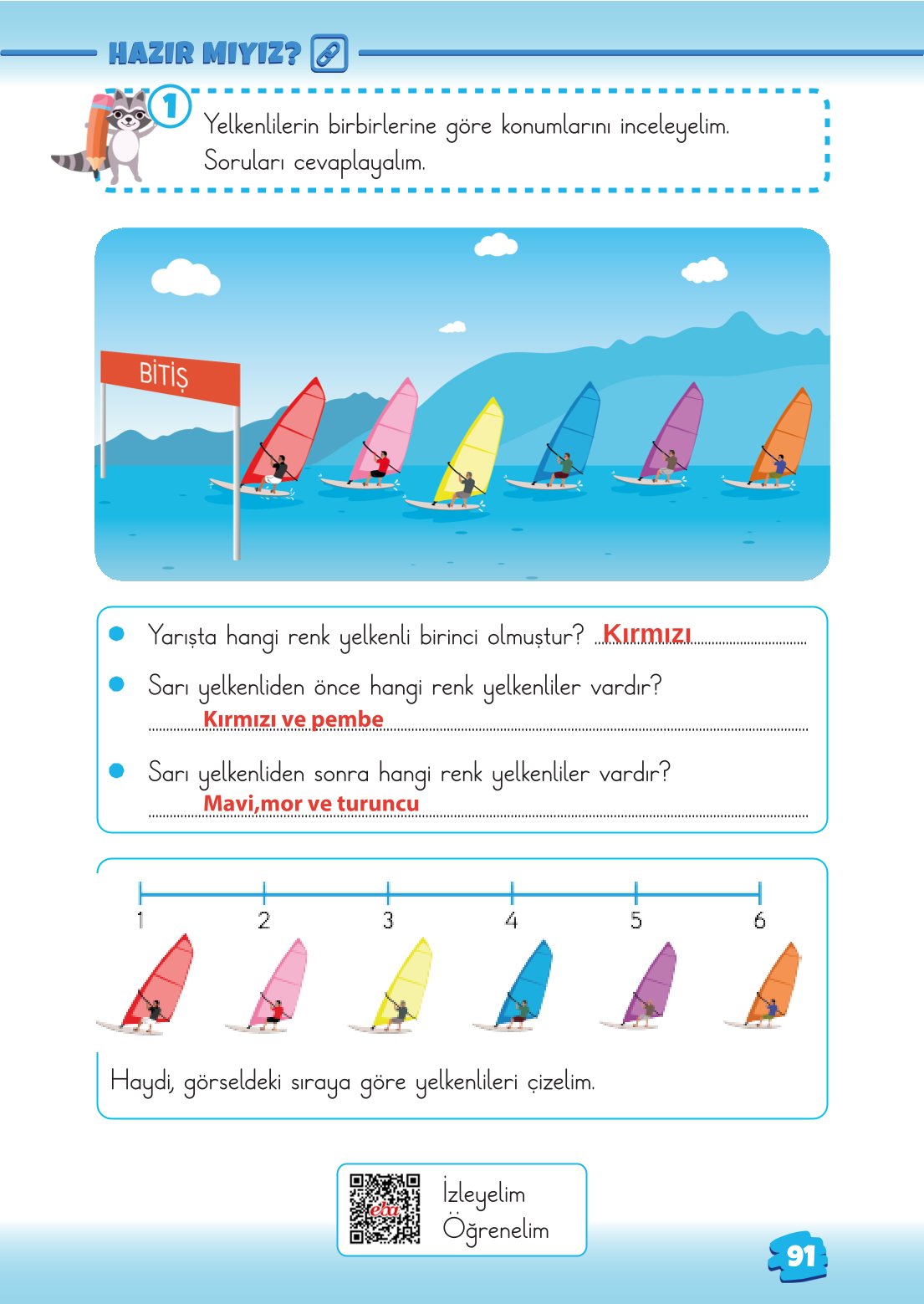 2. Sınıf Matematik 1. Kitap Meb Yayınları Ders Kitabı Sayfa 91 Cevapları