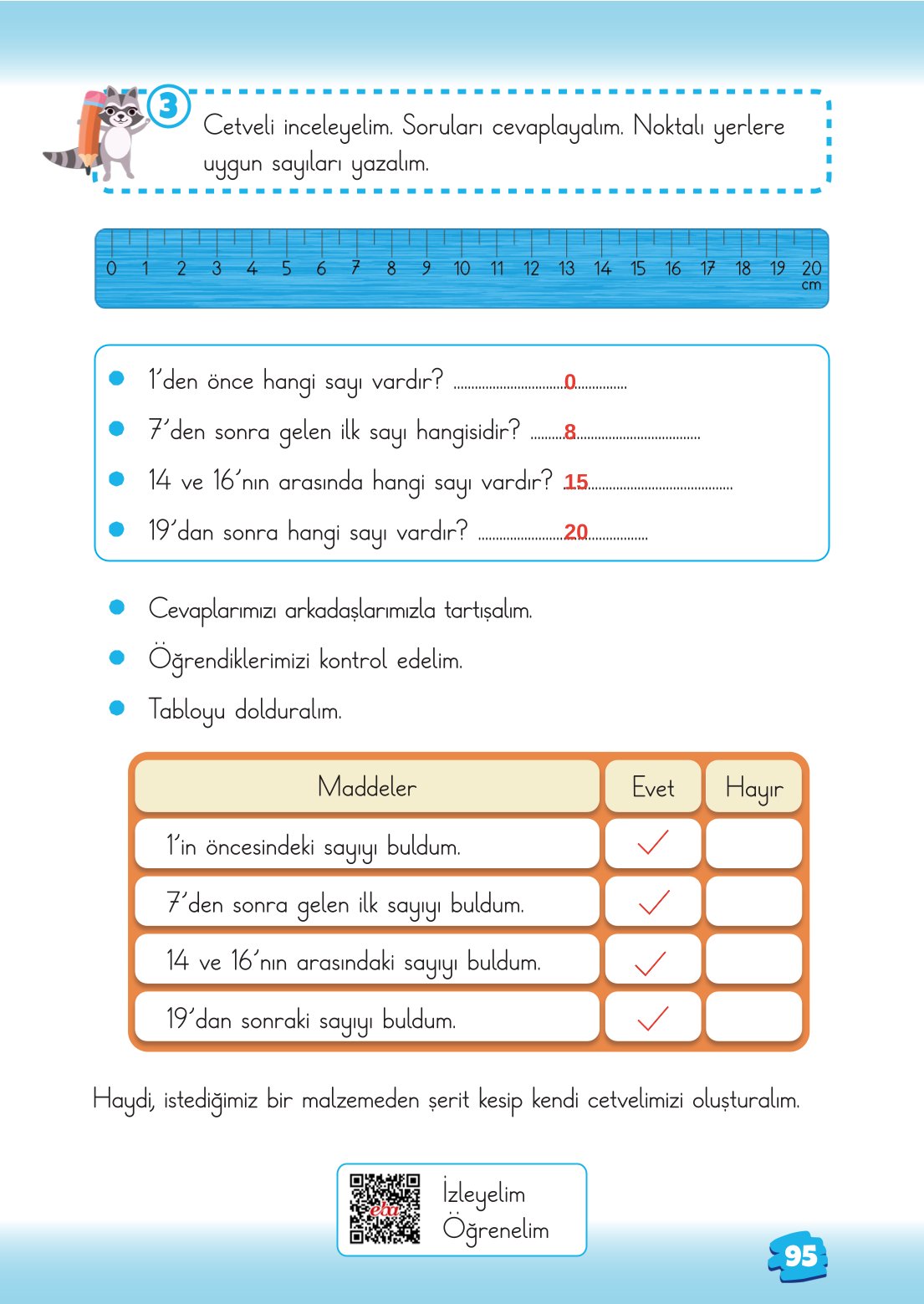 2. Sınıf Matematik 1. Kitap Meb Yayınları Ders Kitabı Sayfa 95 Cevapları