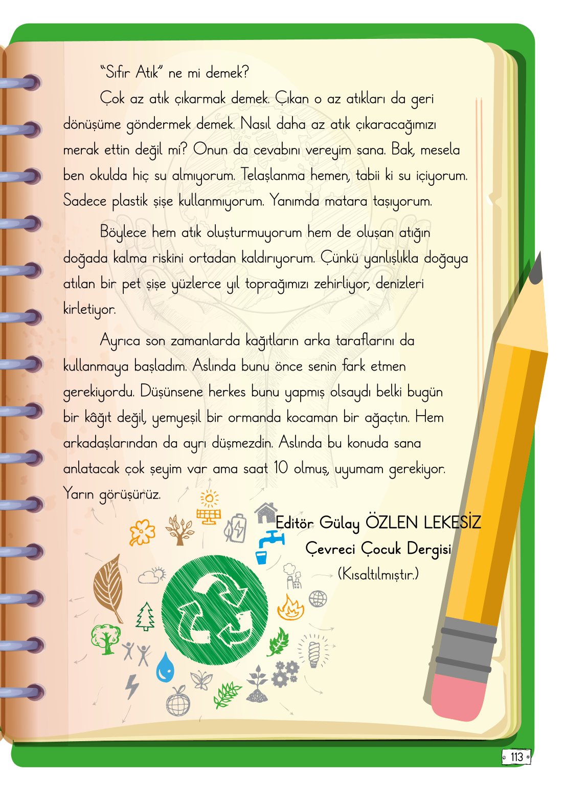 2. Sınıf Türkçe 1. Kitap Meb Yayınları Ders Kitabı Sayfa 113 Cevapları