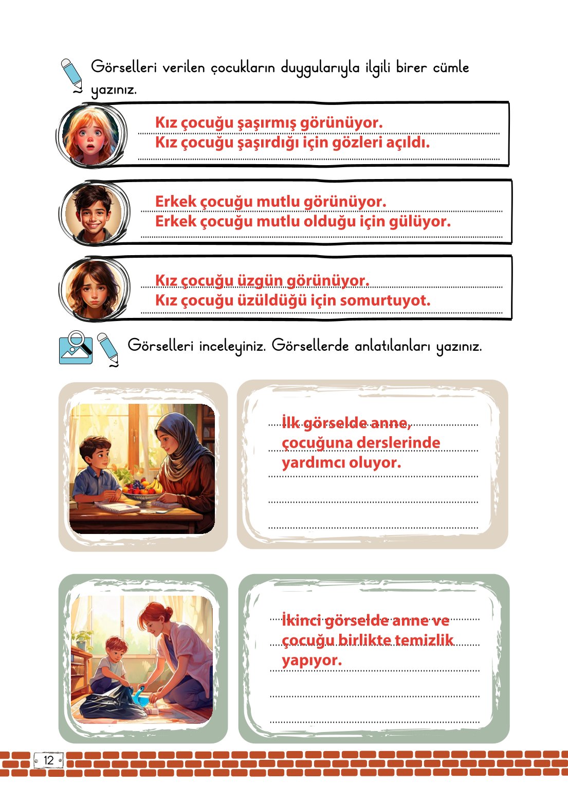 2. Sınıf Türkçe 1. Kitap Meb Yayınları Ders Kitabı Sayfa 12 Cevapları