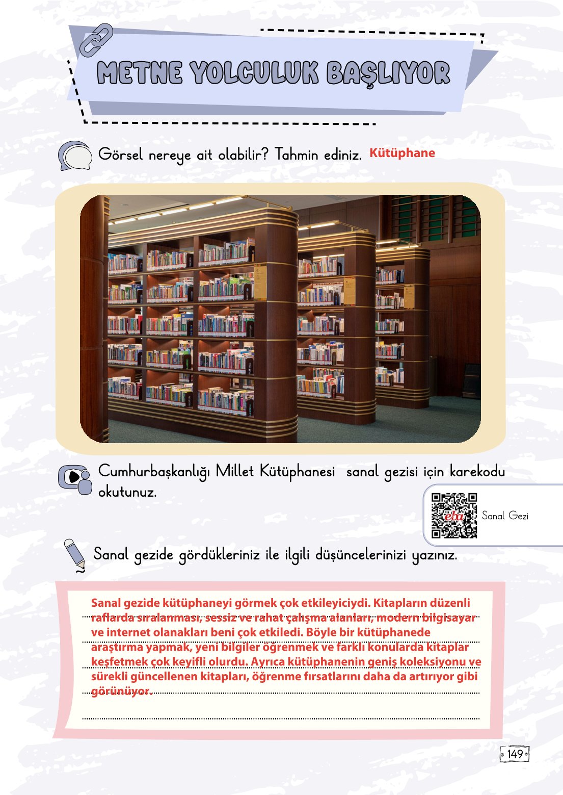 2. Sınıf Türkçe 1. Kitap Meb Yayınları Ders Kitabı Sayfa 149 Cevapları