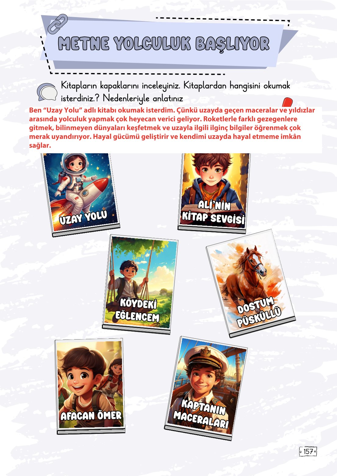 2. Sınıf Türkçe 1. Kitap Meb Yayınları Ders Kitabı Sayfa 157 Cevapları